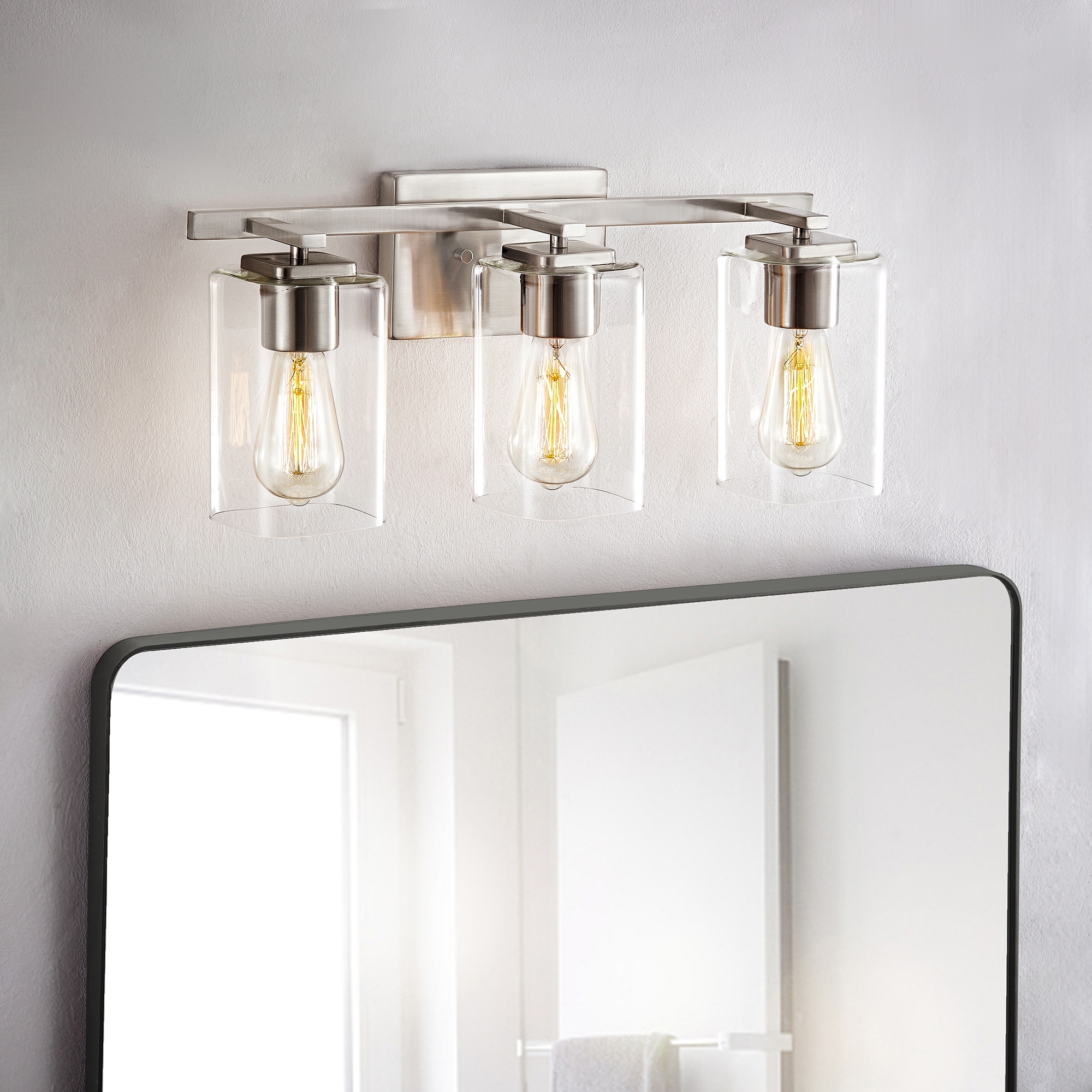 KAWOTI 21216 20.75-in 3 -Light Brushed Nickel Transitional Vanity light