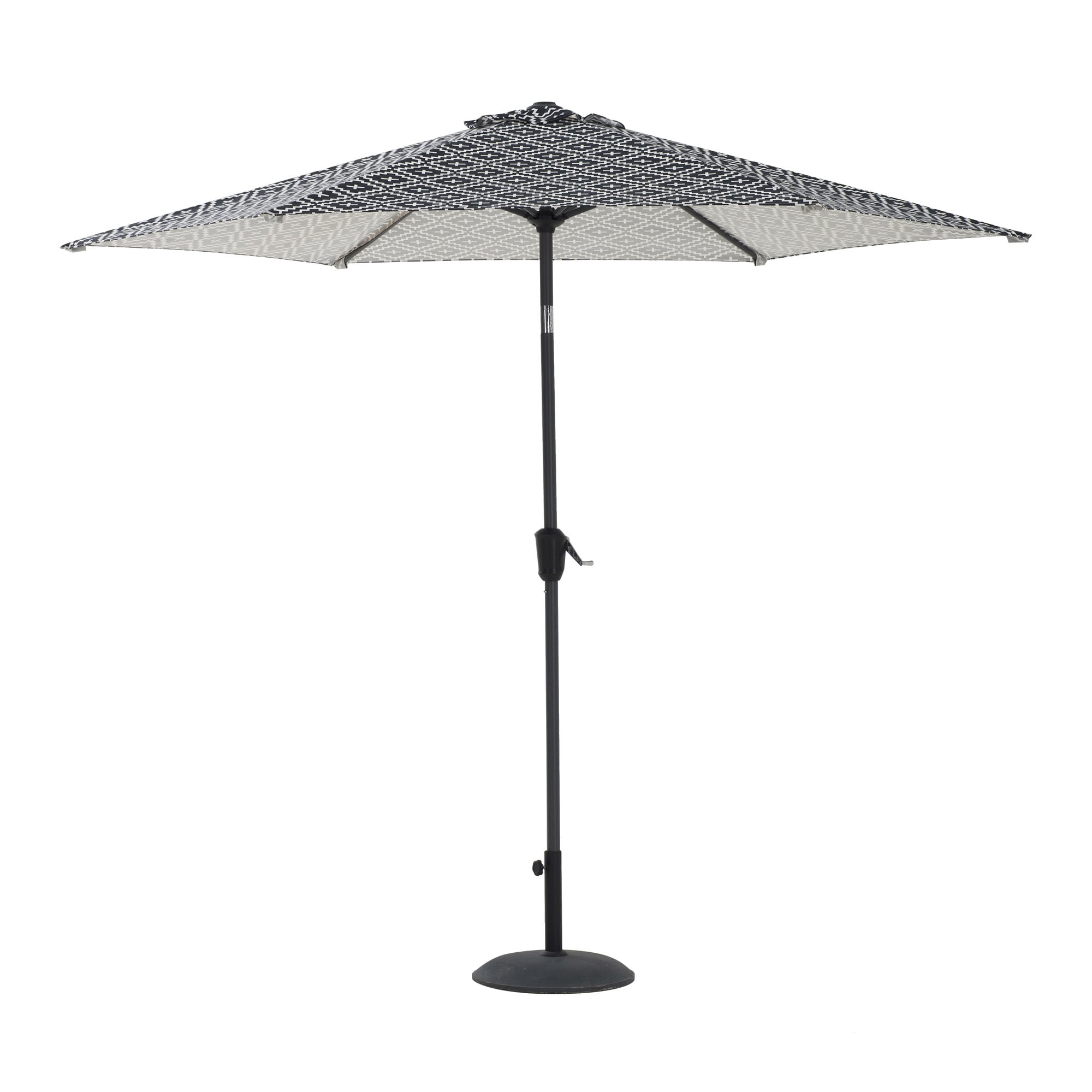 Sunjoy A701006315 8.7-ft Steel Black Crank Market Patio Umbrella
