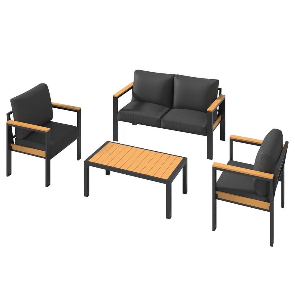 U-HOMY HQOT048+050BK Patio-Conversation-Sets - View #2