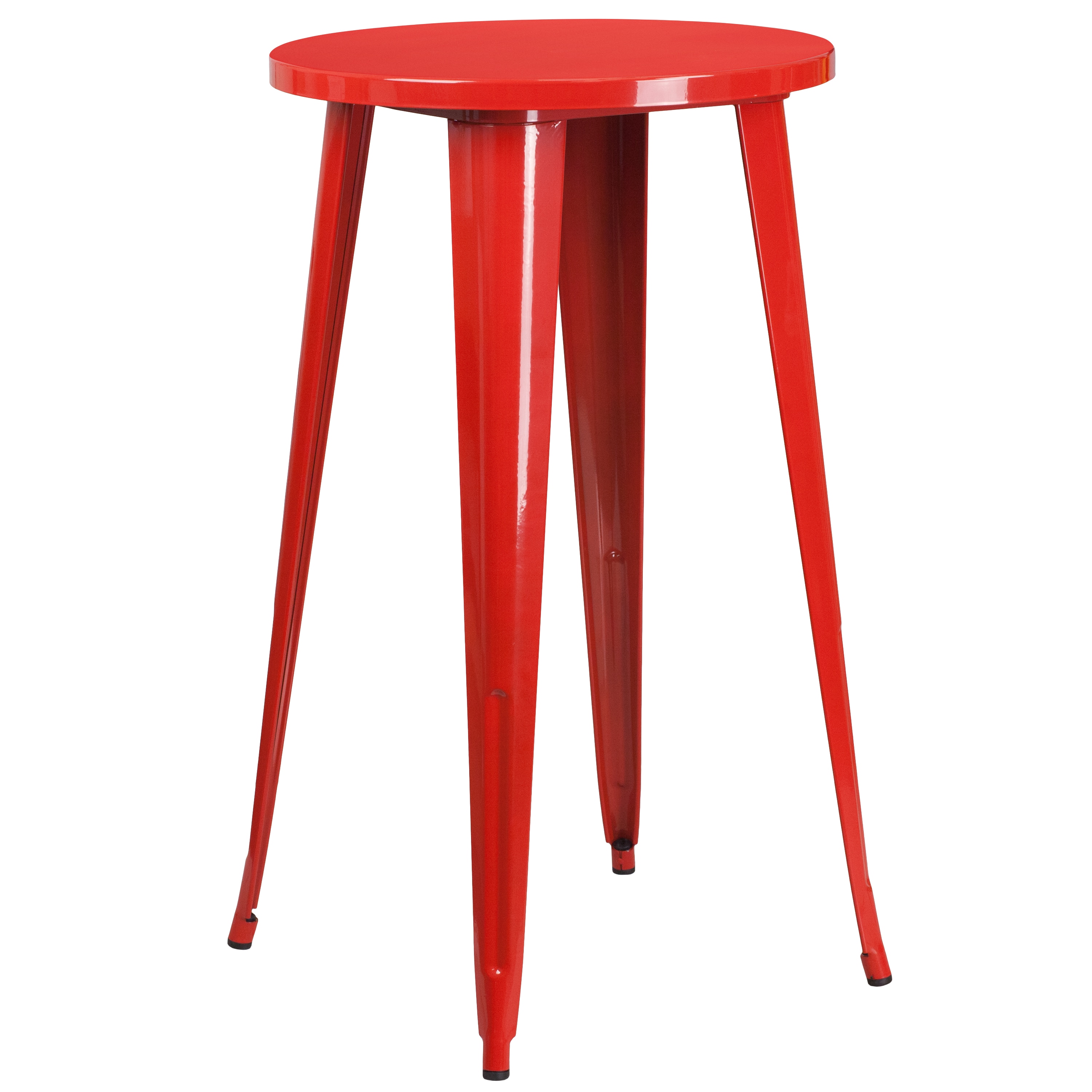 Flash Furniture 889142065005 Red Round Contemporary/Modern Bar Table, Metal with Red Metal 24-Inches L x 41-Inches H