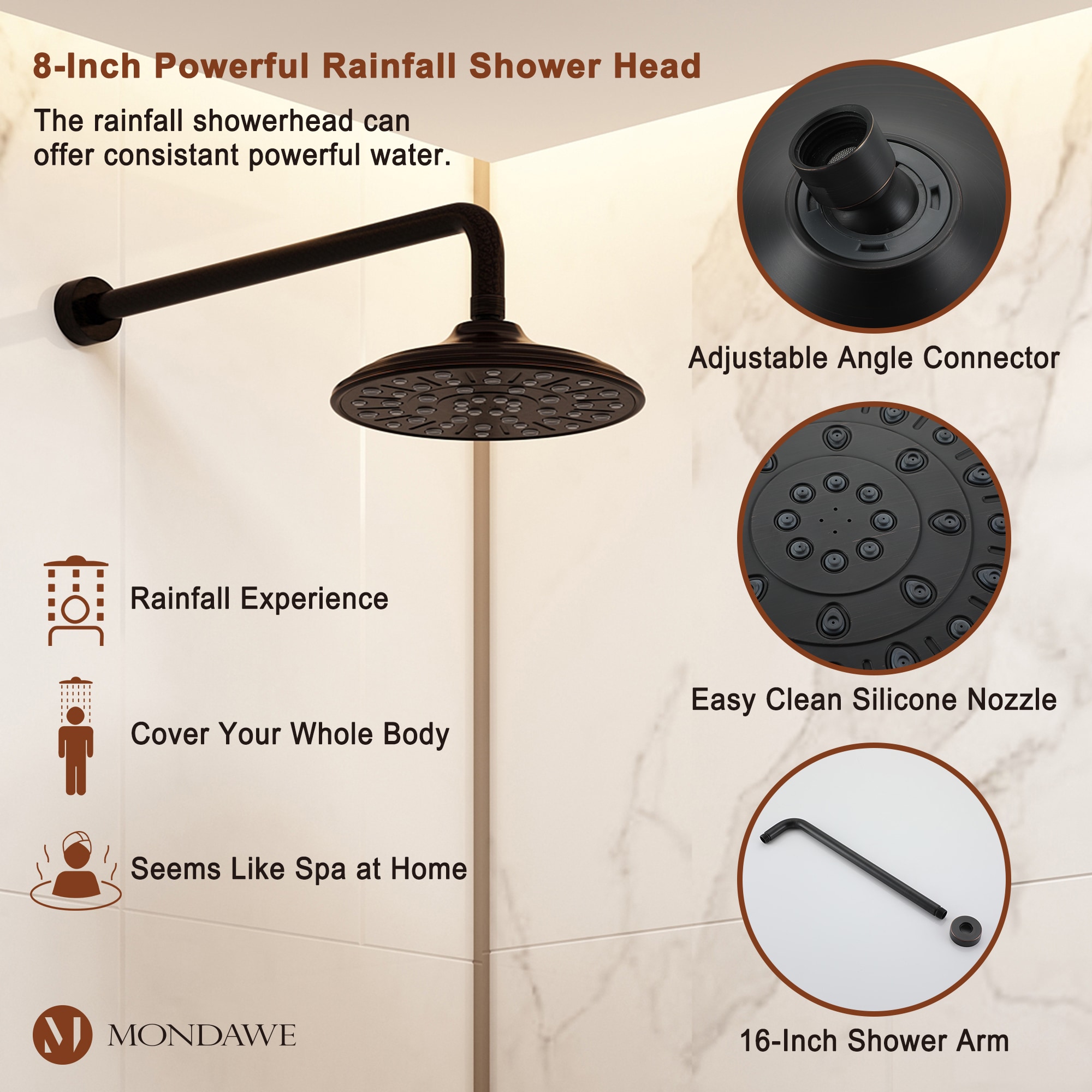 Mondawe MD-A3815-ORB3 Showerhead-Bar-Panels - View #7