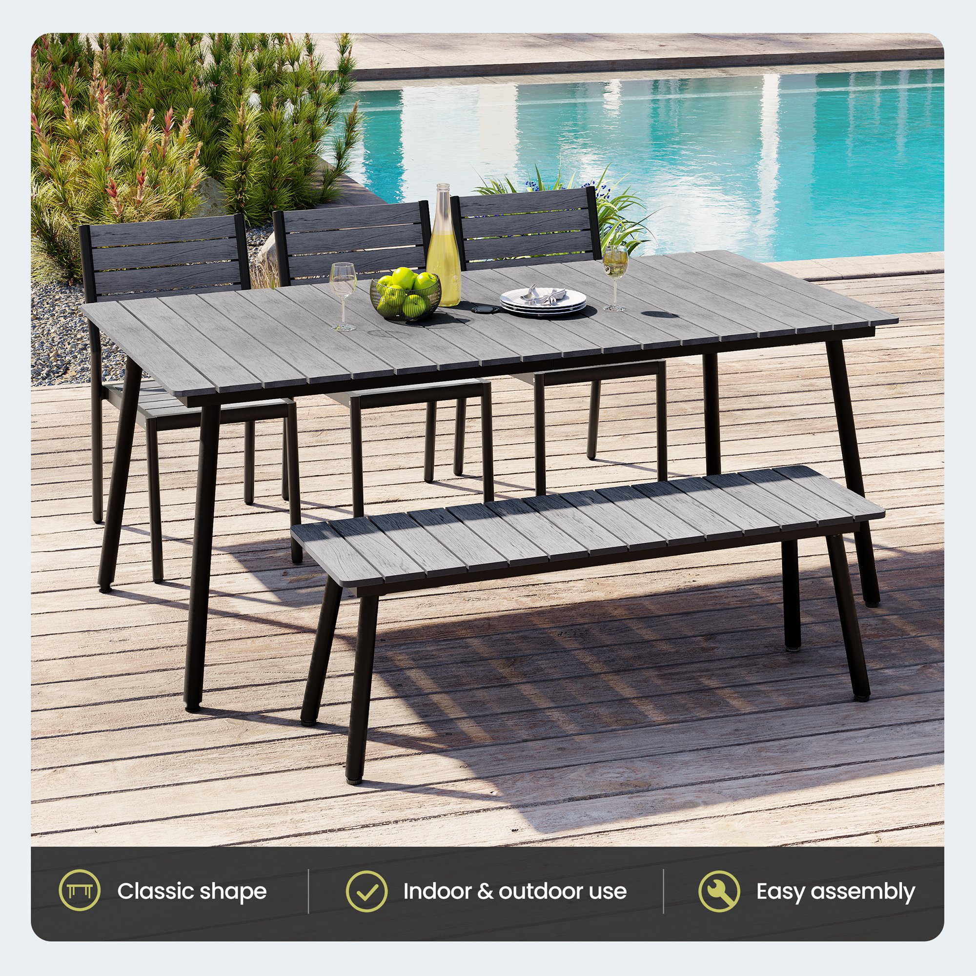 Crestlive Products CL-TB012GRY180 Patio-Tables - View #2