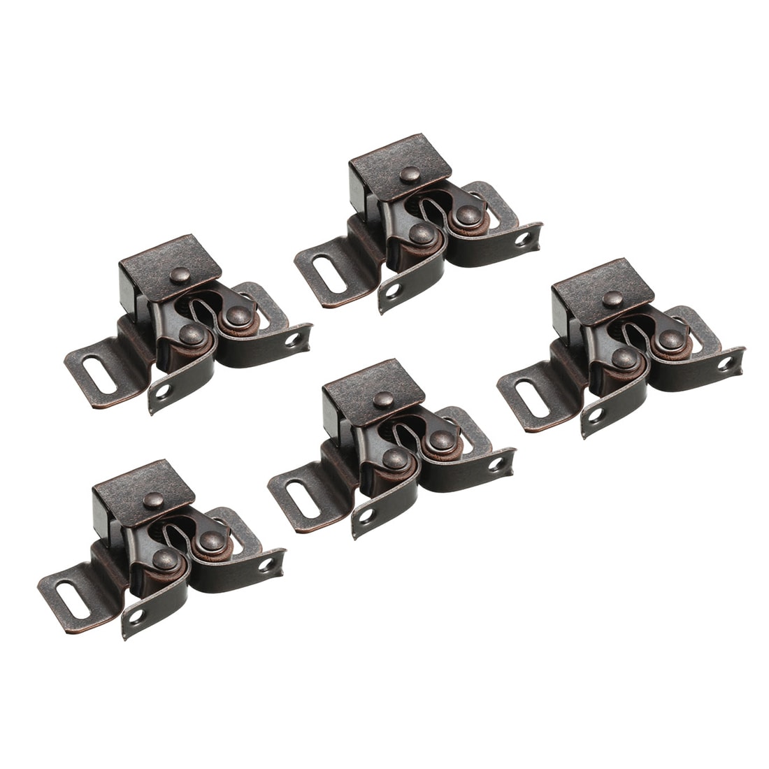 Unique Bargains 5pcs Retro Cabinet Door Double Roller Catch Ball Latch with Prong Hardware 29mm Copper Tone #S25093001UX9657