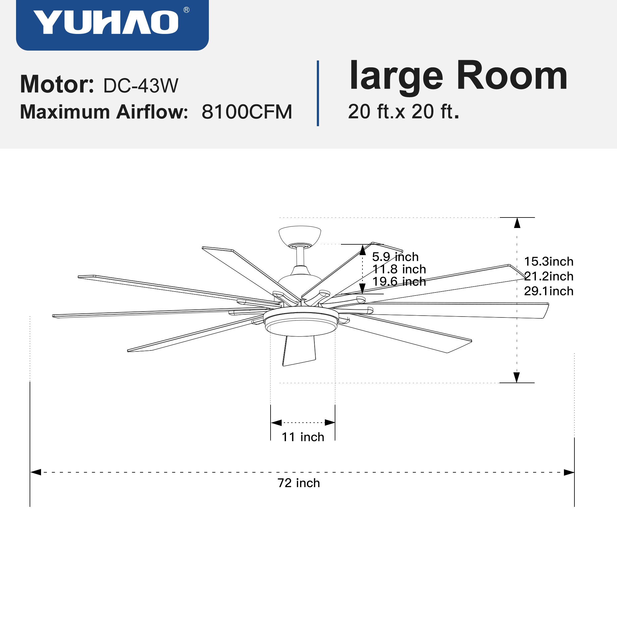 WELLFOR KBSE-6005 Ceiling-Fans - View #5