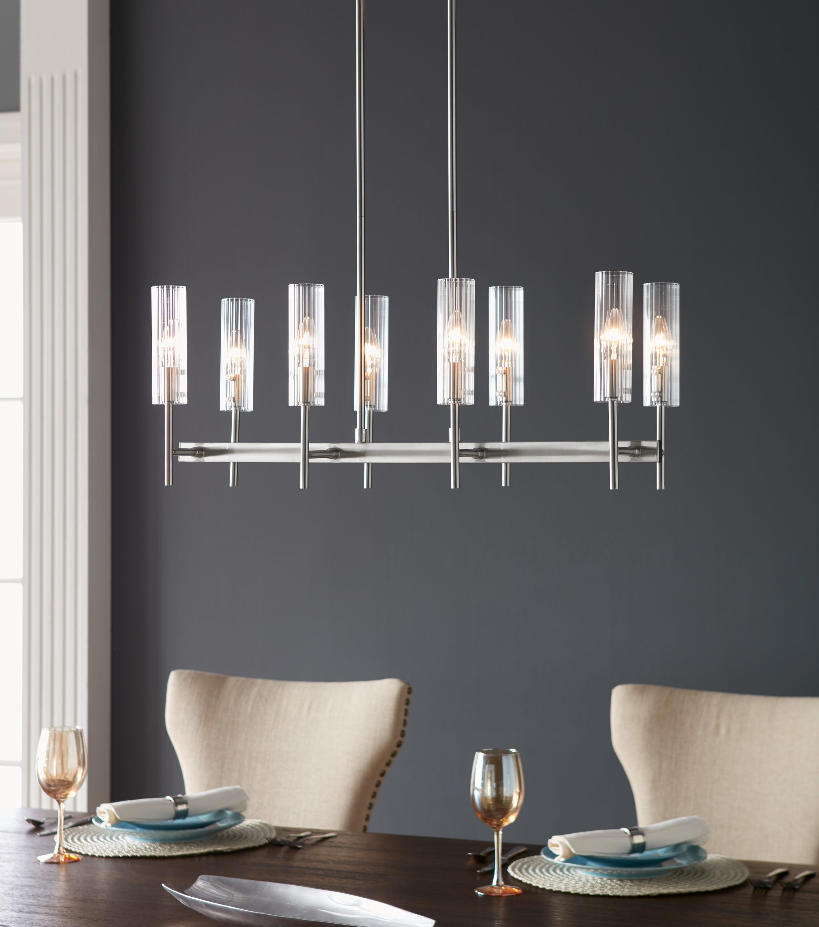Scott Living Windsor 8-Light Brushed Nickel Modern/Contemporary Chandelier