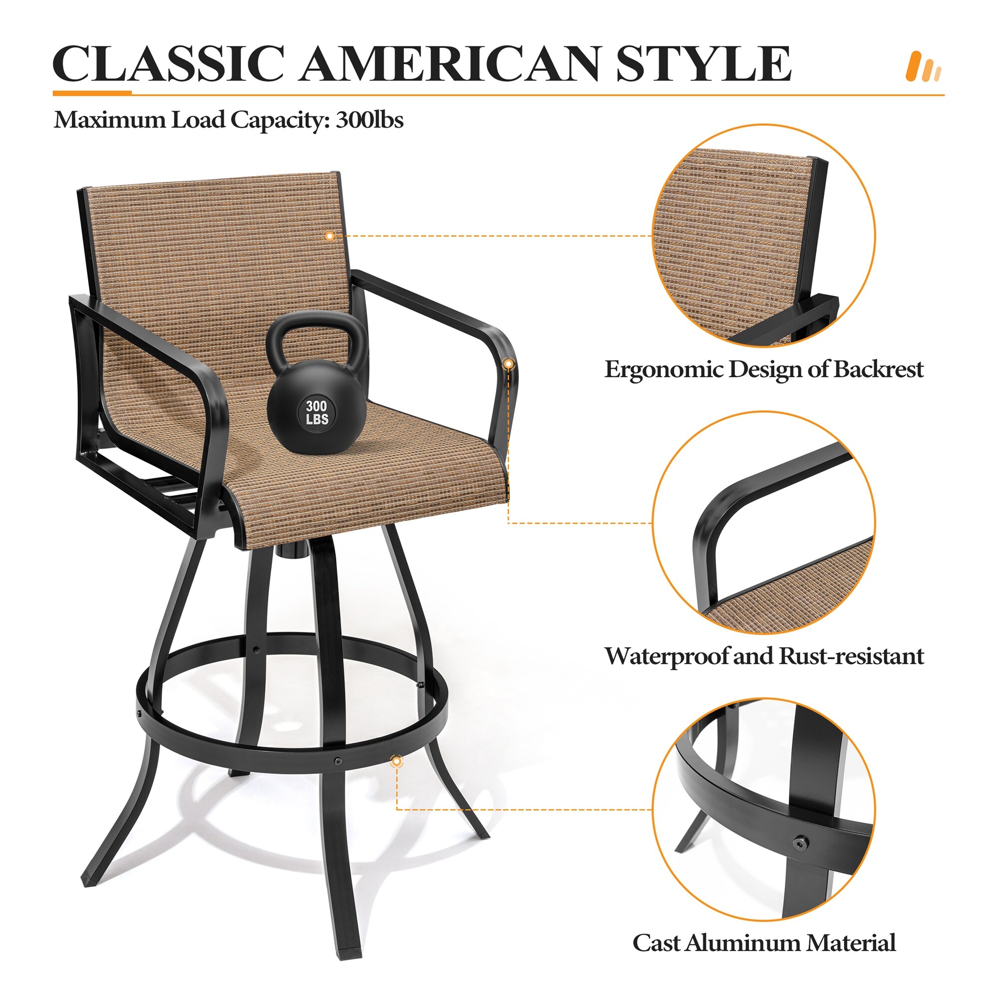 Crestlive Products CL-ST008BRN-2 Patio-Chairs - View #4