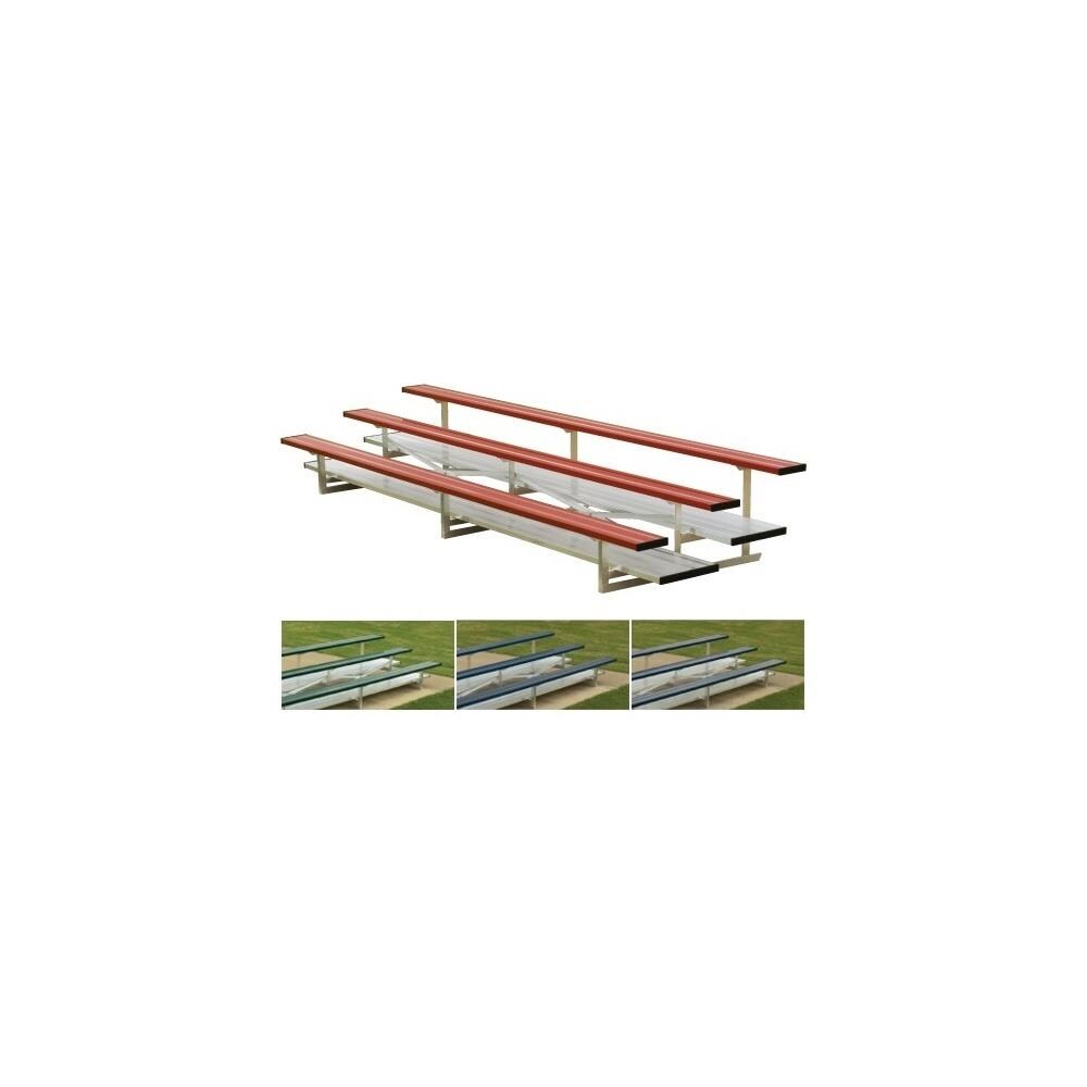  ZX9SPSPG4433 Portable Aluminum Bleacher with 3 Row and 42 Seat, Forest Green