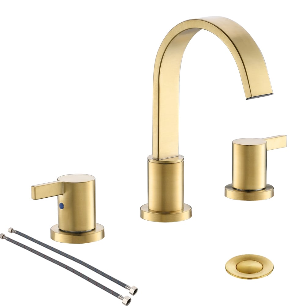 Widespread 2-handle Bathroom Faucet with Drain Assembly
