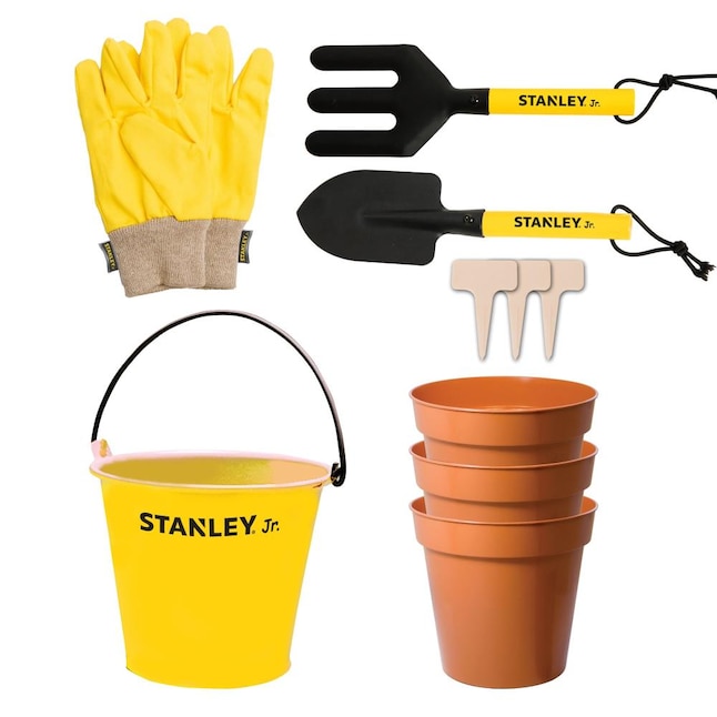 Stanley Jr. Kid-Sized 10 Piece Garden Tools Set with Watering Pail and  Gloves for Kids - Develop Garden Skills and Fine Motor Skills in the Kids  Play Toys department at