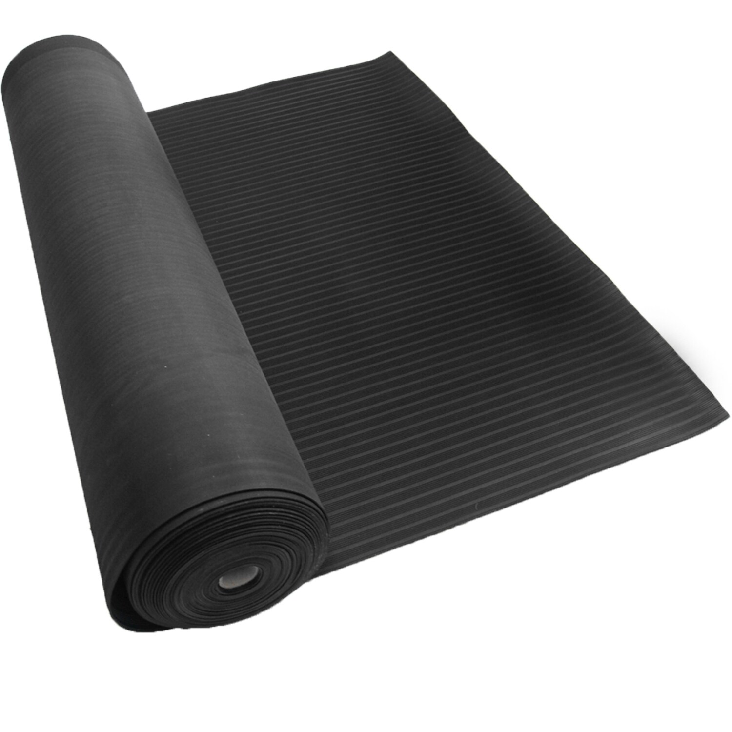 Rubber-Cal Elephant Bark Rubber Flooring - 1/4 inch x 4ft. x 7ft. Rubber Mat - Black