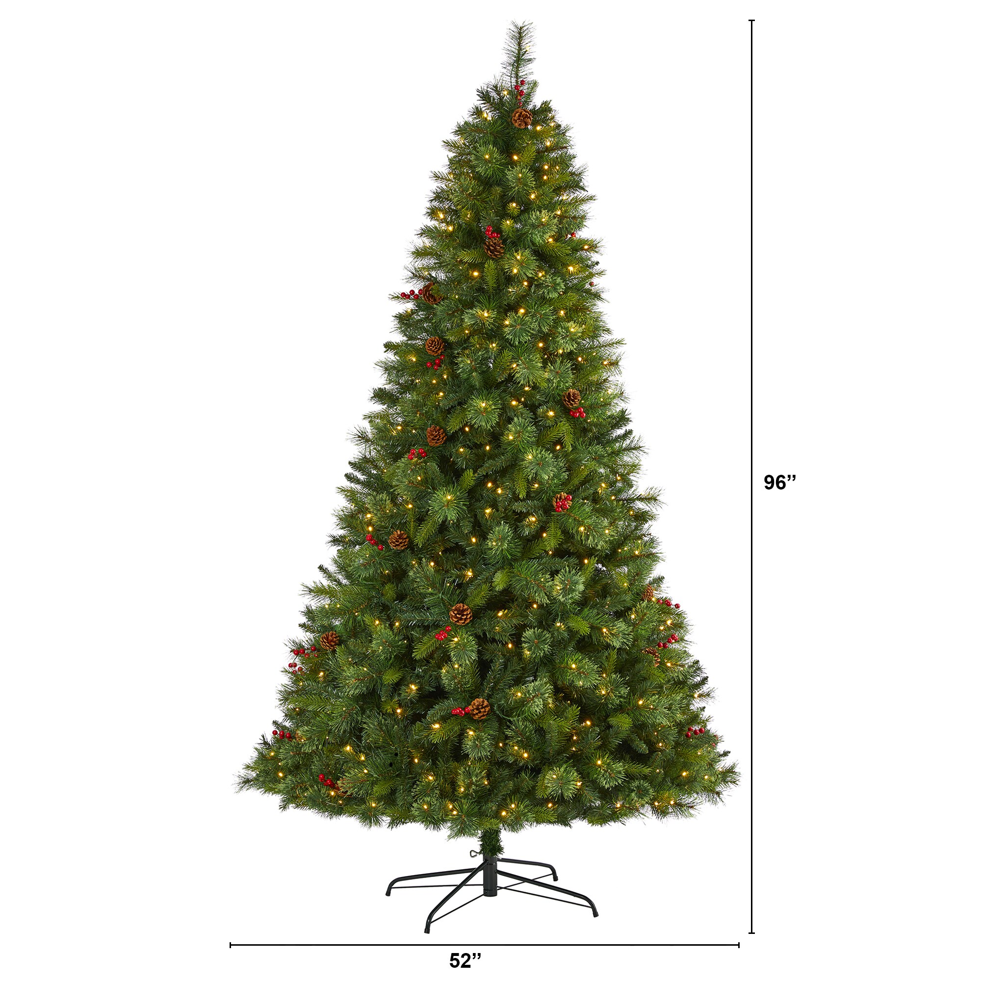 Nearly Natural 8-ft Spruce Pre-lit Artificial Christmas Tree with LED ...
