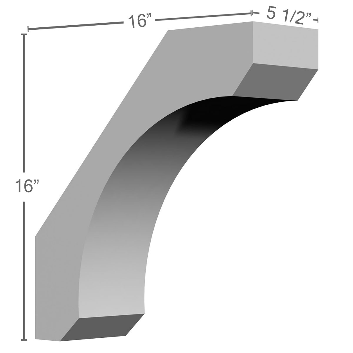 Ekena Millwork BKT16X16X05LE Exterior-Brackets-Braces - View #2