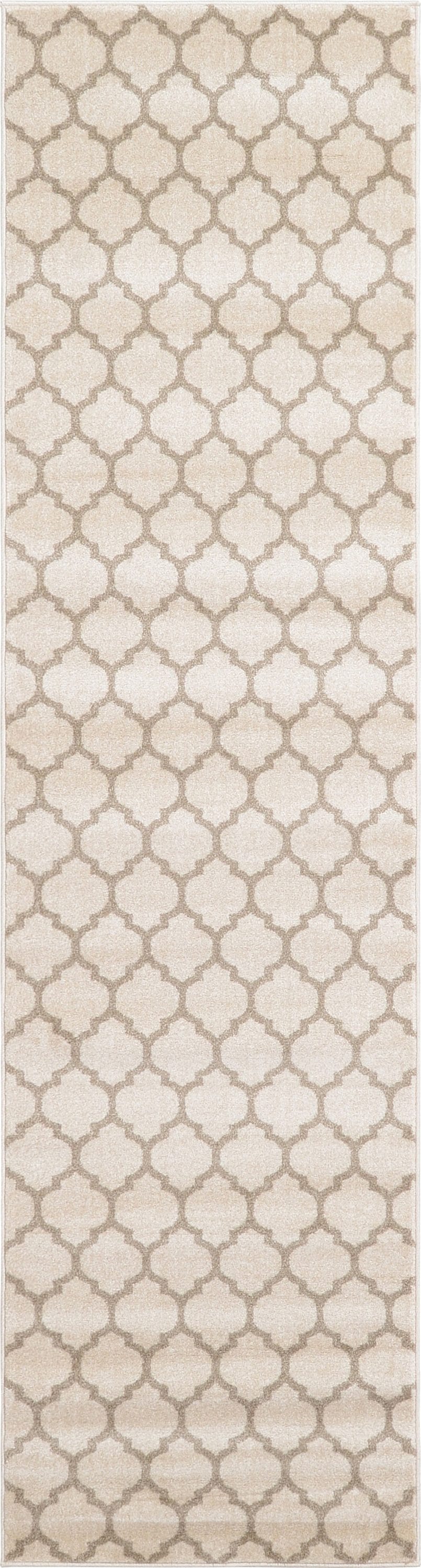 Unique Loom 3115804 Philadelphia Trellis 3 x 10 (ft) Loomed Polypropylene Beige and Light Brown Rectangular Indoor Geometric Industrial Runner rug
