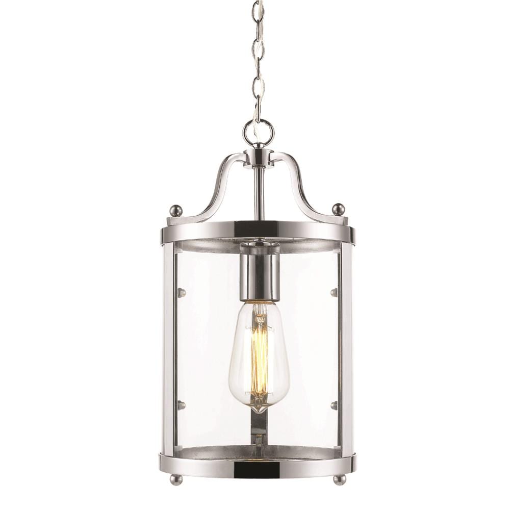 Golden Lighting 1157-M1L CH Payton Chrome Transitional Clear glass Lantern Mini Hanging Pendant light