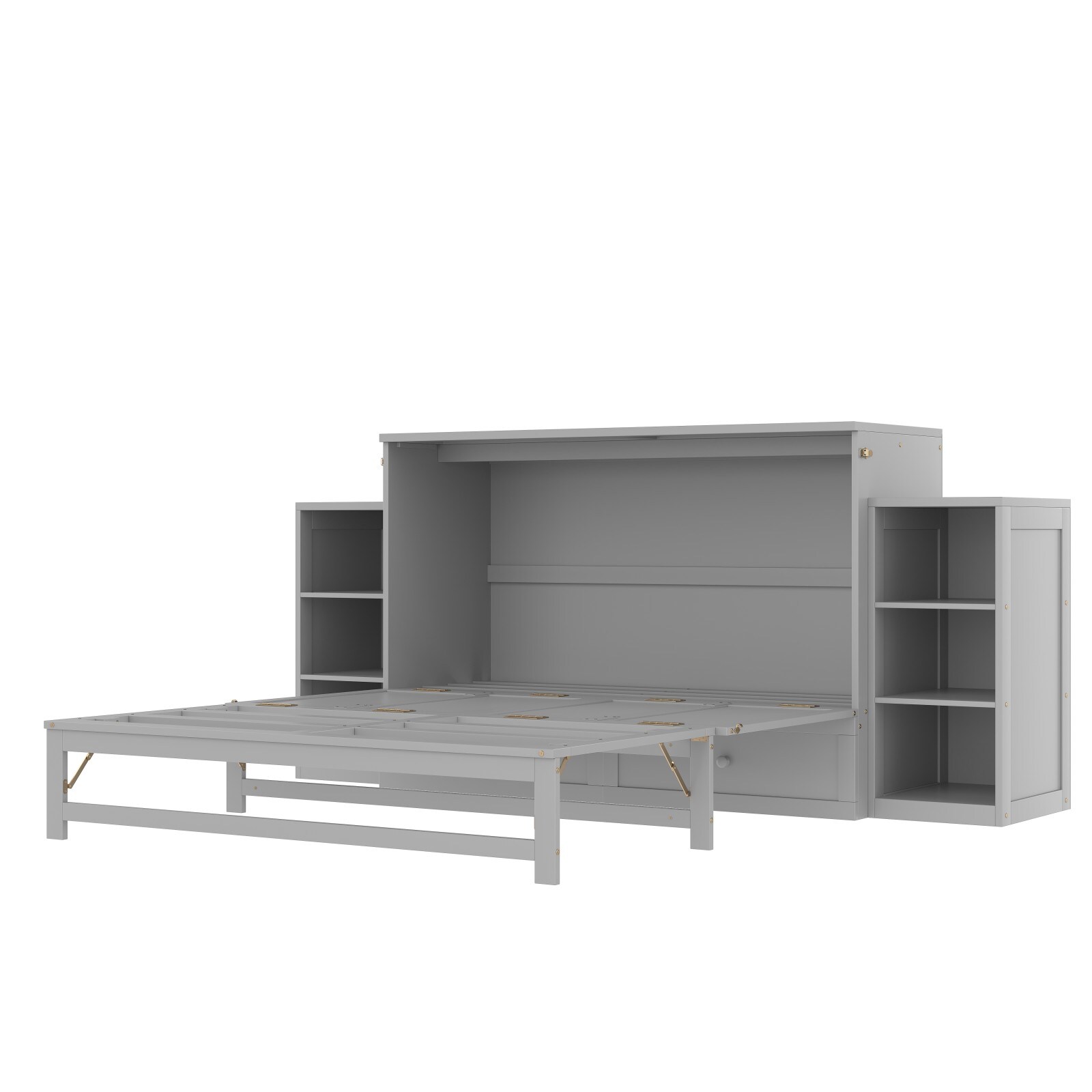 GlasFlength Queen Size Murphy Bed with Spacious Storage Drawers and ...