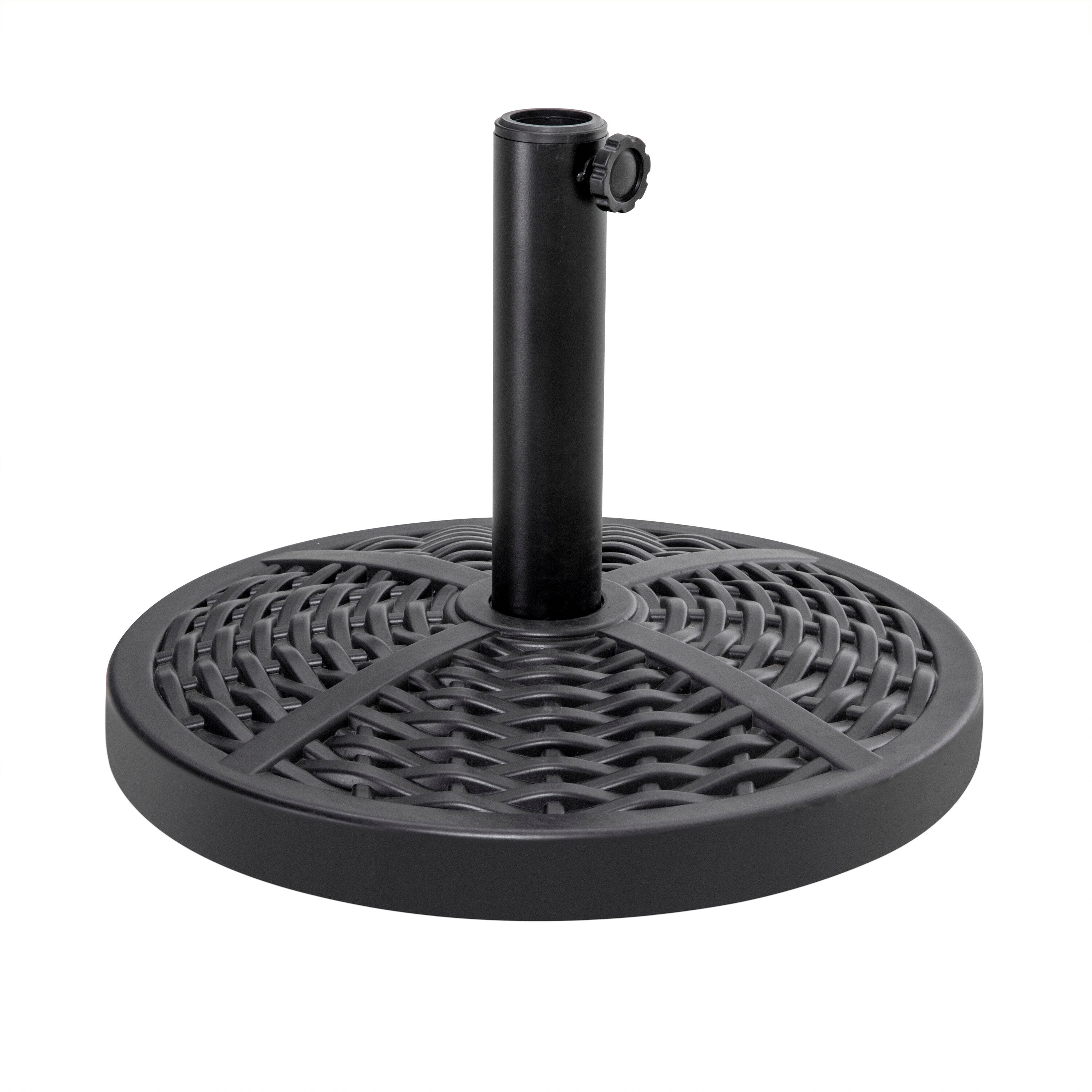 Nuu Garden Resin Patio Umbrella Base, Black, Fits 10-ft Umbrella, All ...