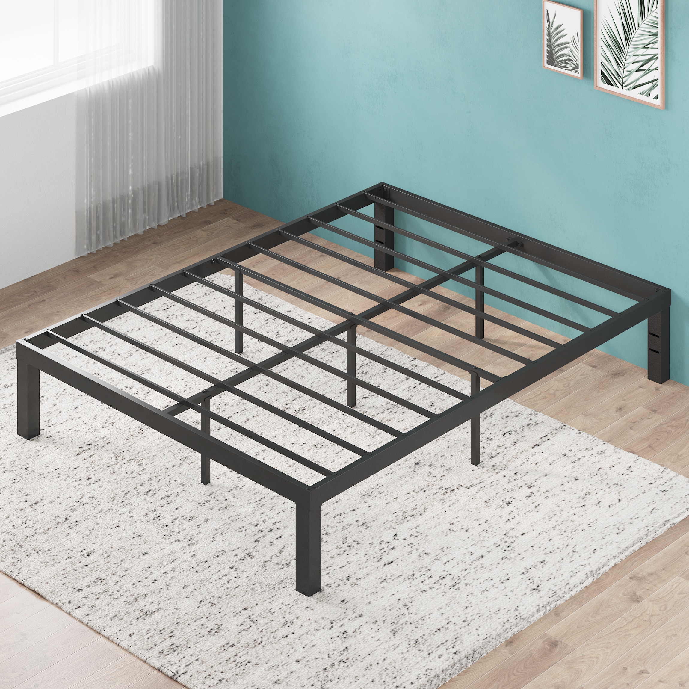 Zinus Black Full Metal Bed Frame In The Beds Department At Lowes.com