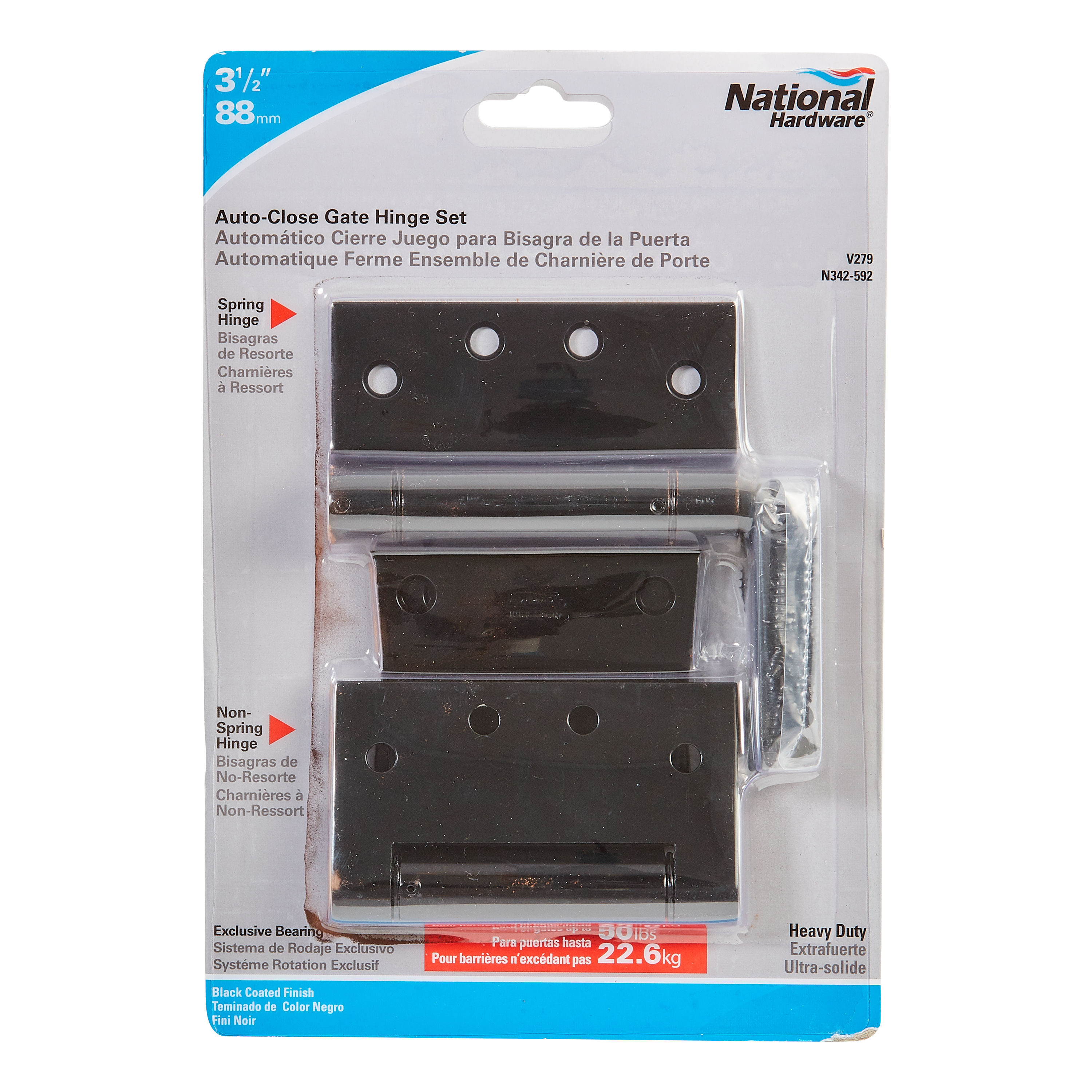 National Hardware S611-043 Stanley Professional Choice Heavy Duty Post Leaf Strap  Hinges 8 Inch Black 2 Pack: Gate Hinges Outlet (033923404075-3)