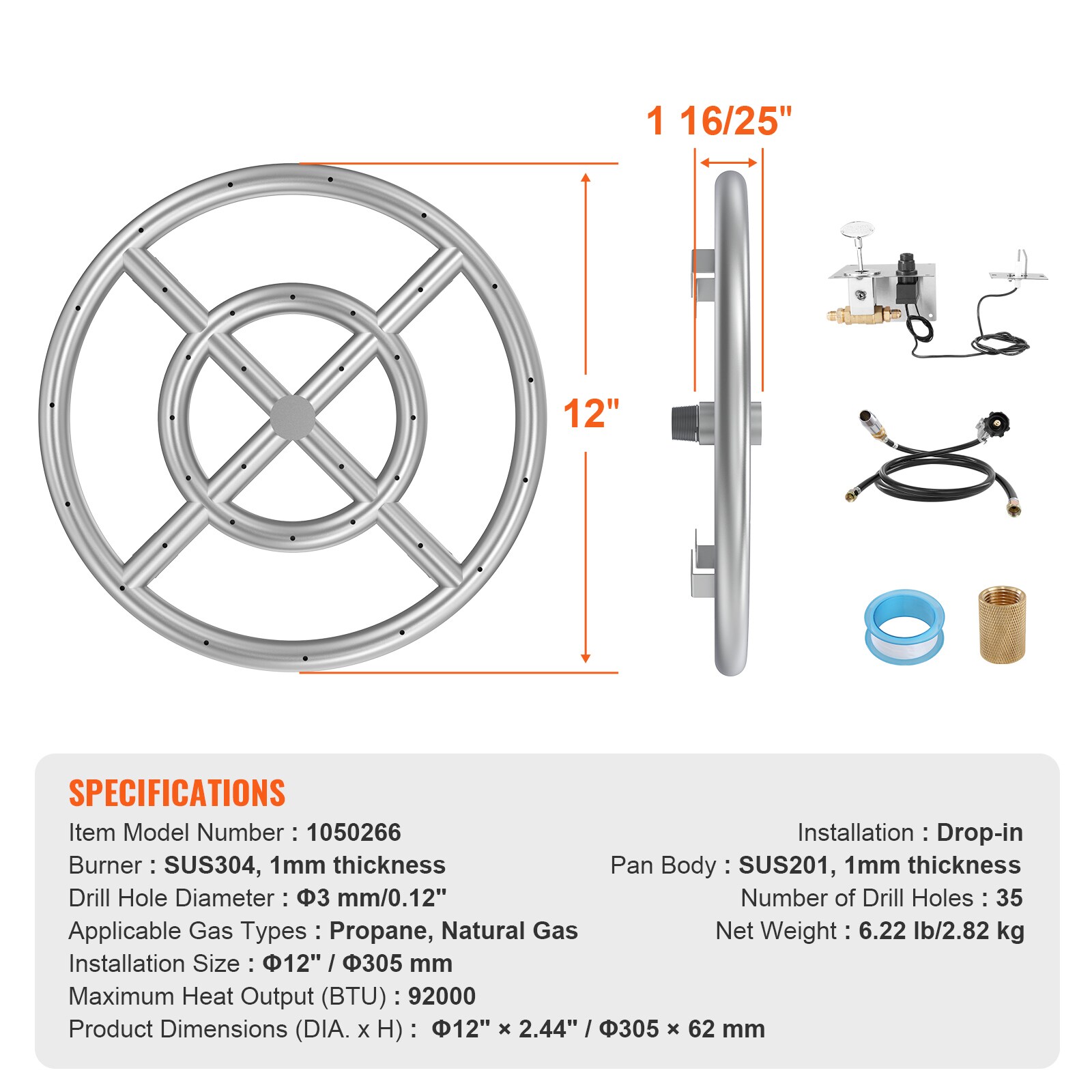 VEVOR SCYHXRSQTZ1202341V0 Gas-Fire-Pit-Accessories - View #7