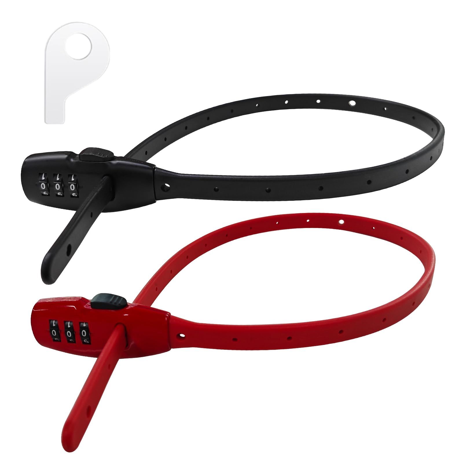 KHKFY  2 pack adjustable zip tie lock with 3 digit combination for bike rack helmet motorcycle skateboard luggage skis stroller cabinet strong