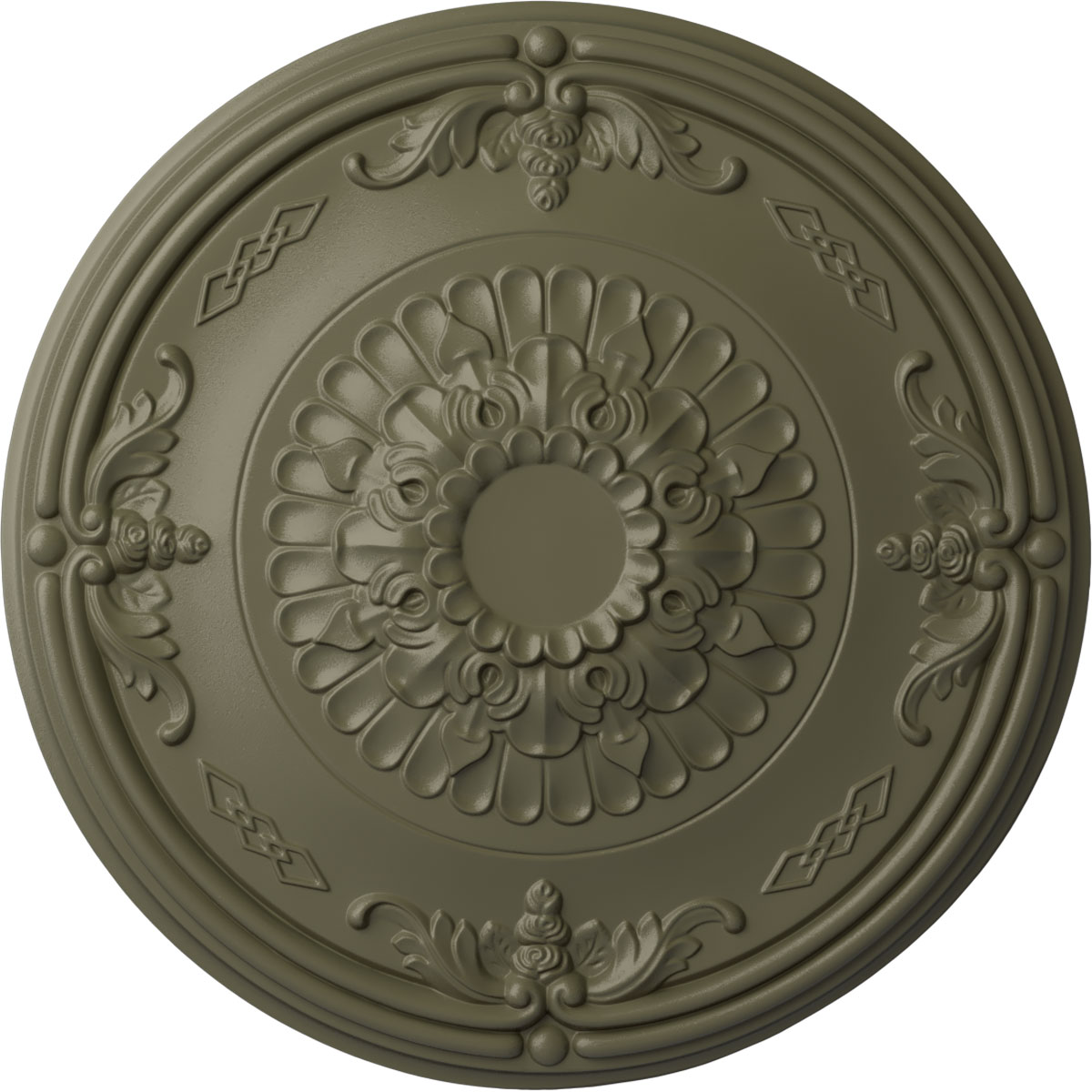 Ekena Millwork CM27ATSSF Athens 26.25-in W x 26.25-in L Painted Spartan Stone Polyurethane Whole Ceiling Medallion