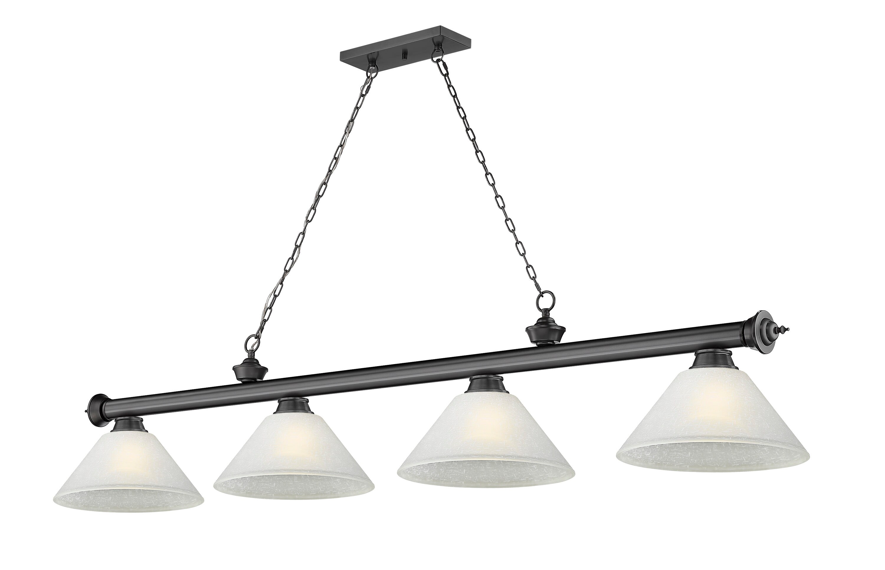 Z-Lite 2306-4BP-AWL14 Cordon Bronze Plated Incandescent Medium Base (e-26) Pool Table Lighting