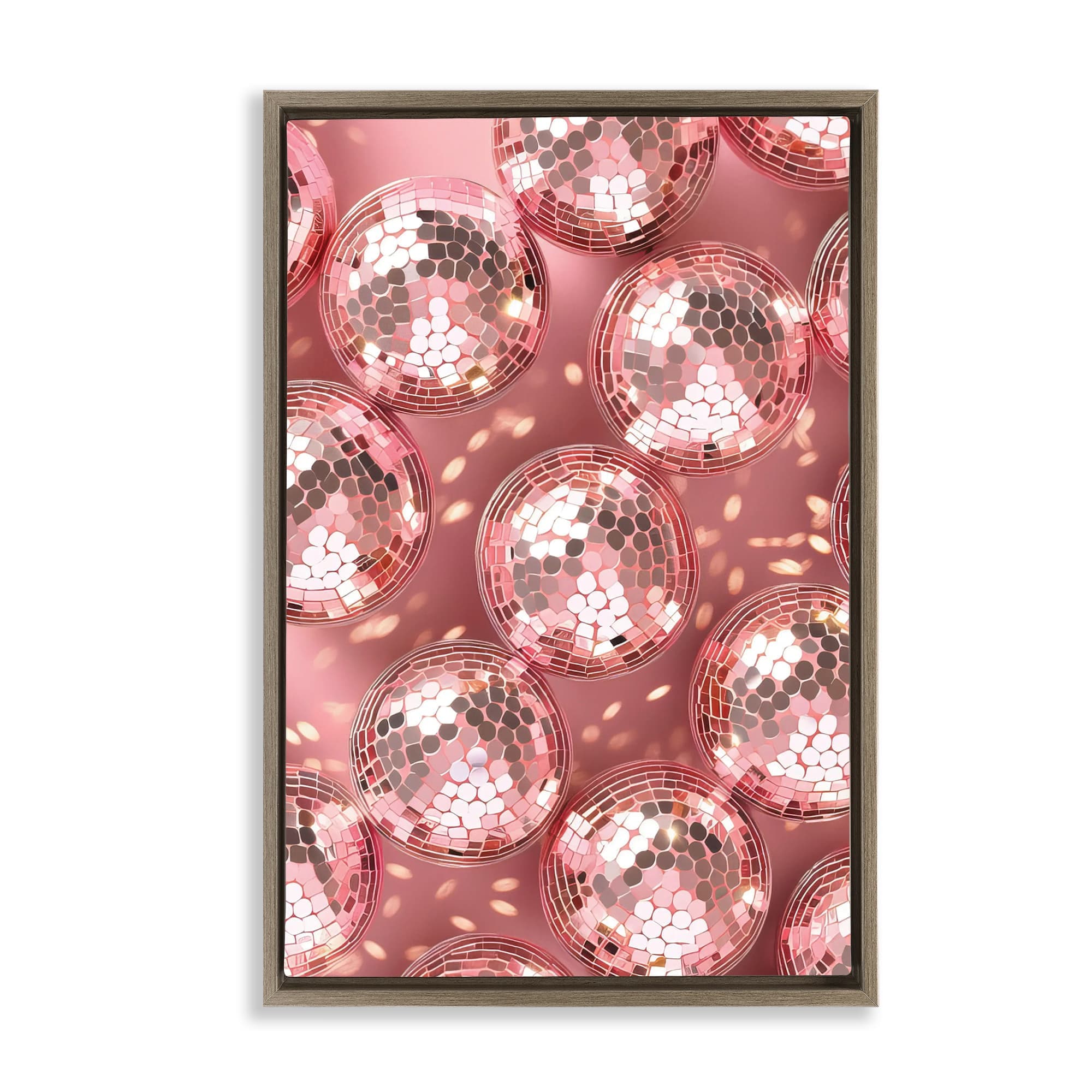 Stupell Industries BT-667-FFE-20X30 Disco Ball Shimmer Pattern Floating Frame design by LSR Design Studio