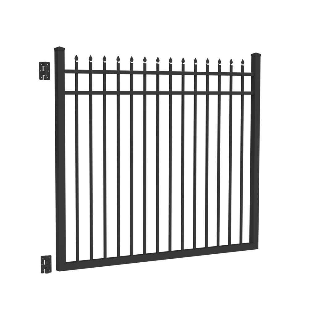 Freedom 73015032 Providence 5-ft H x 6-ft W Black Aluminum Decorative Walk-thru Spaced picket Fence gate