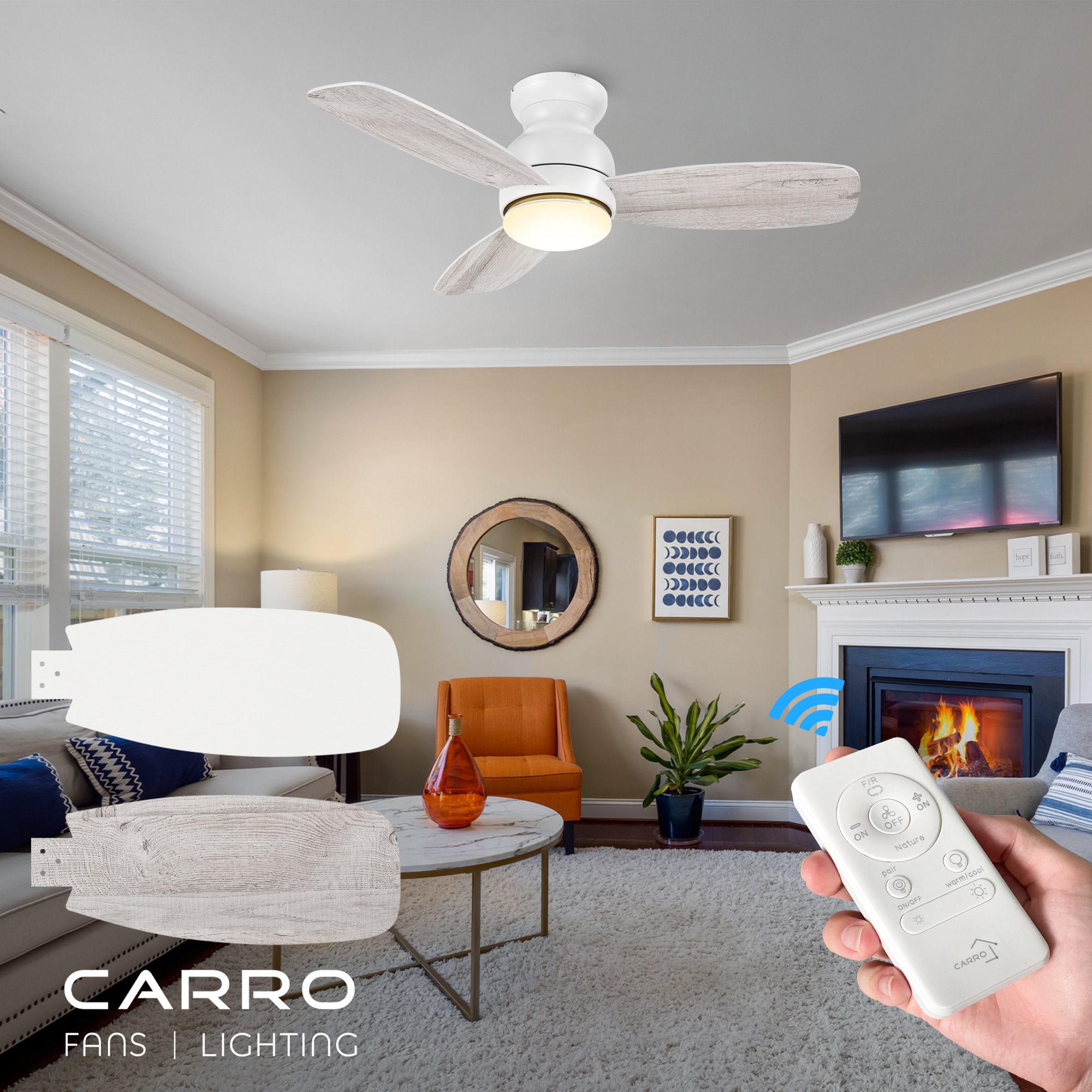 CARRO USA LYDC443Q-L11-WP-1-FM Ceiling-Fans - View #3