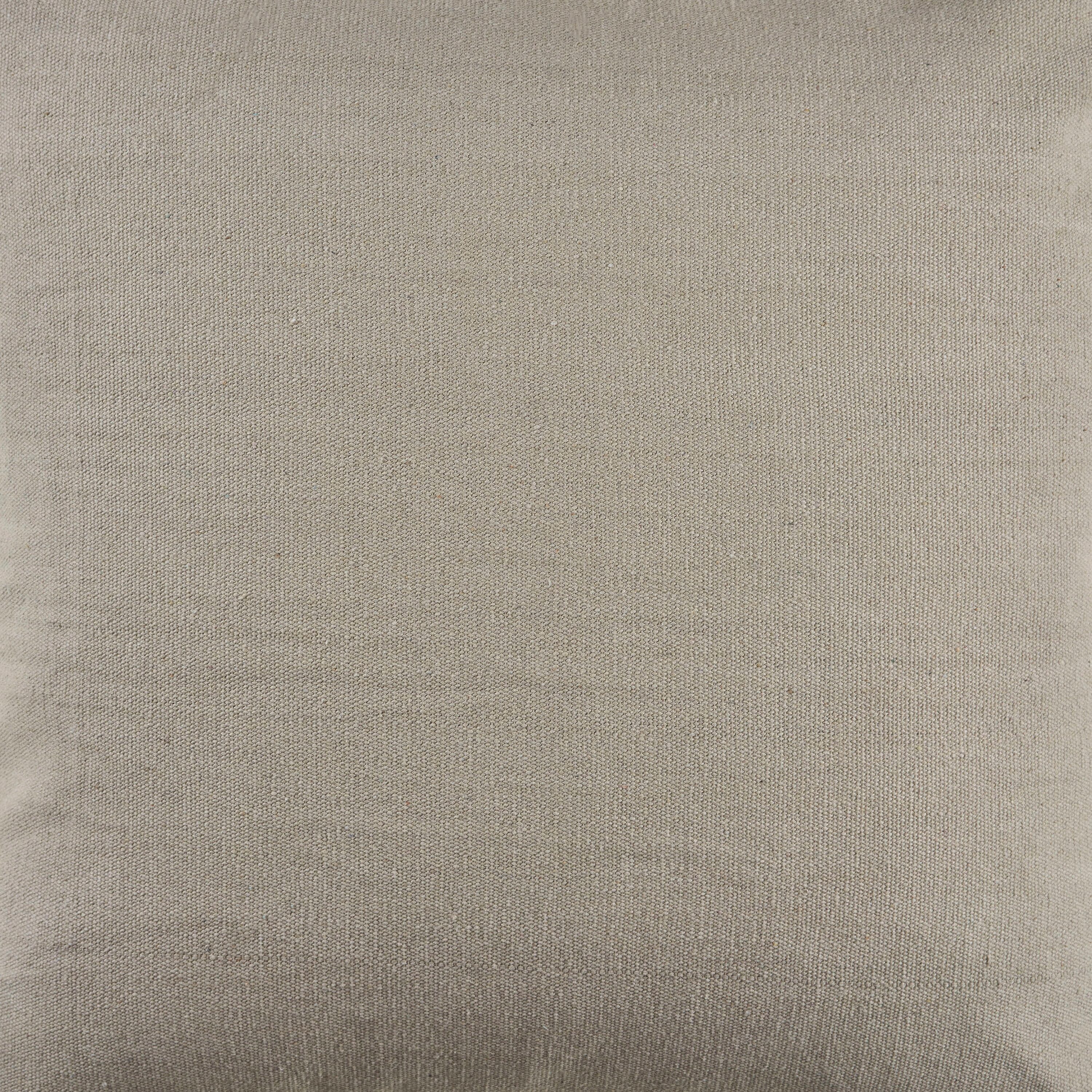 Light Twine Square Embroidered Cotton Throw Pillow