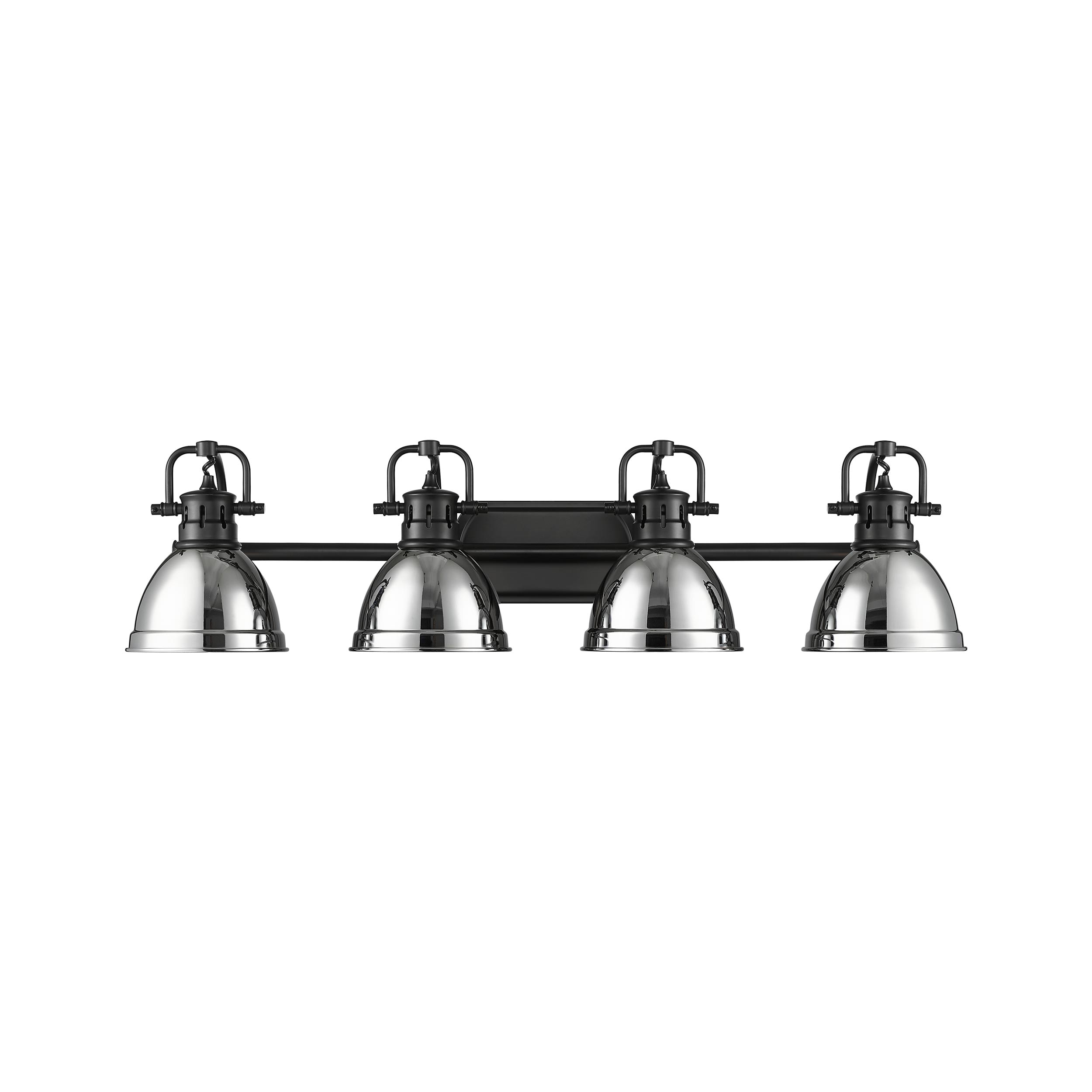 Golden Lighting 3602-BA4 BLK-CH Duncan 8.25-in 4 -Light Matte Black Transitional Vanity light