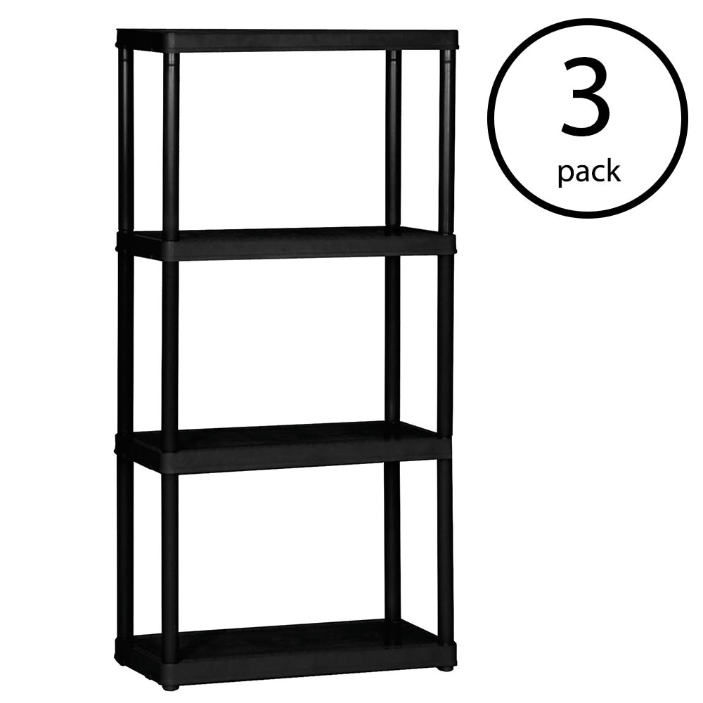Gracious Living 3 Shelf Storage Unit Organizers for Home or Garage, White (2 Pack)
