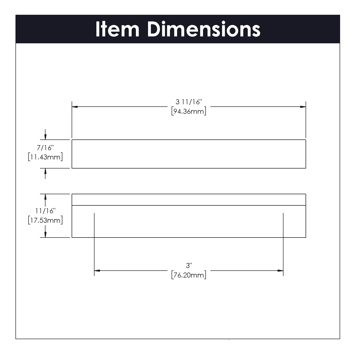 Hickory Hardware Streamline 3-in (76mm) Center to Center Flat Onyx ...