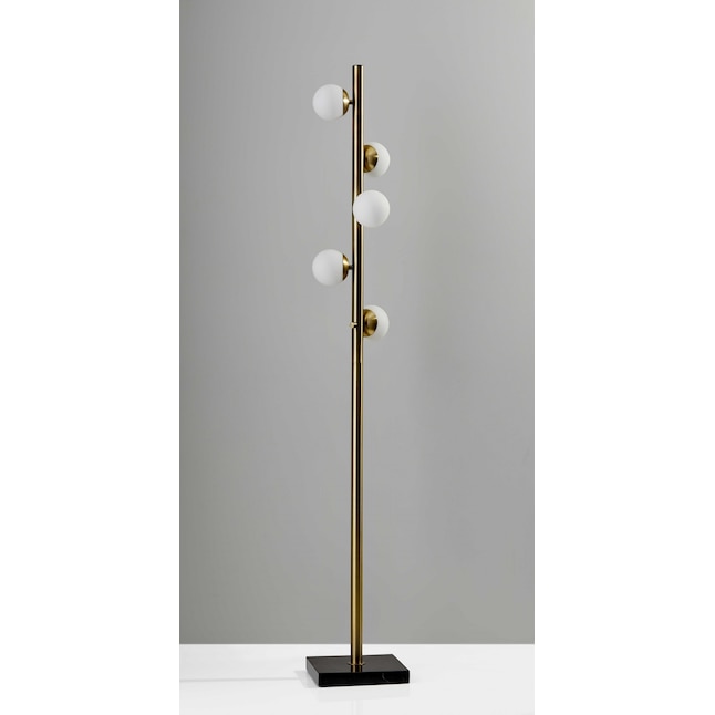 Swirled Sphere Brass Metal Led Floor Lamp Swirled Sphere Brass Metal Led Floor Lamp