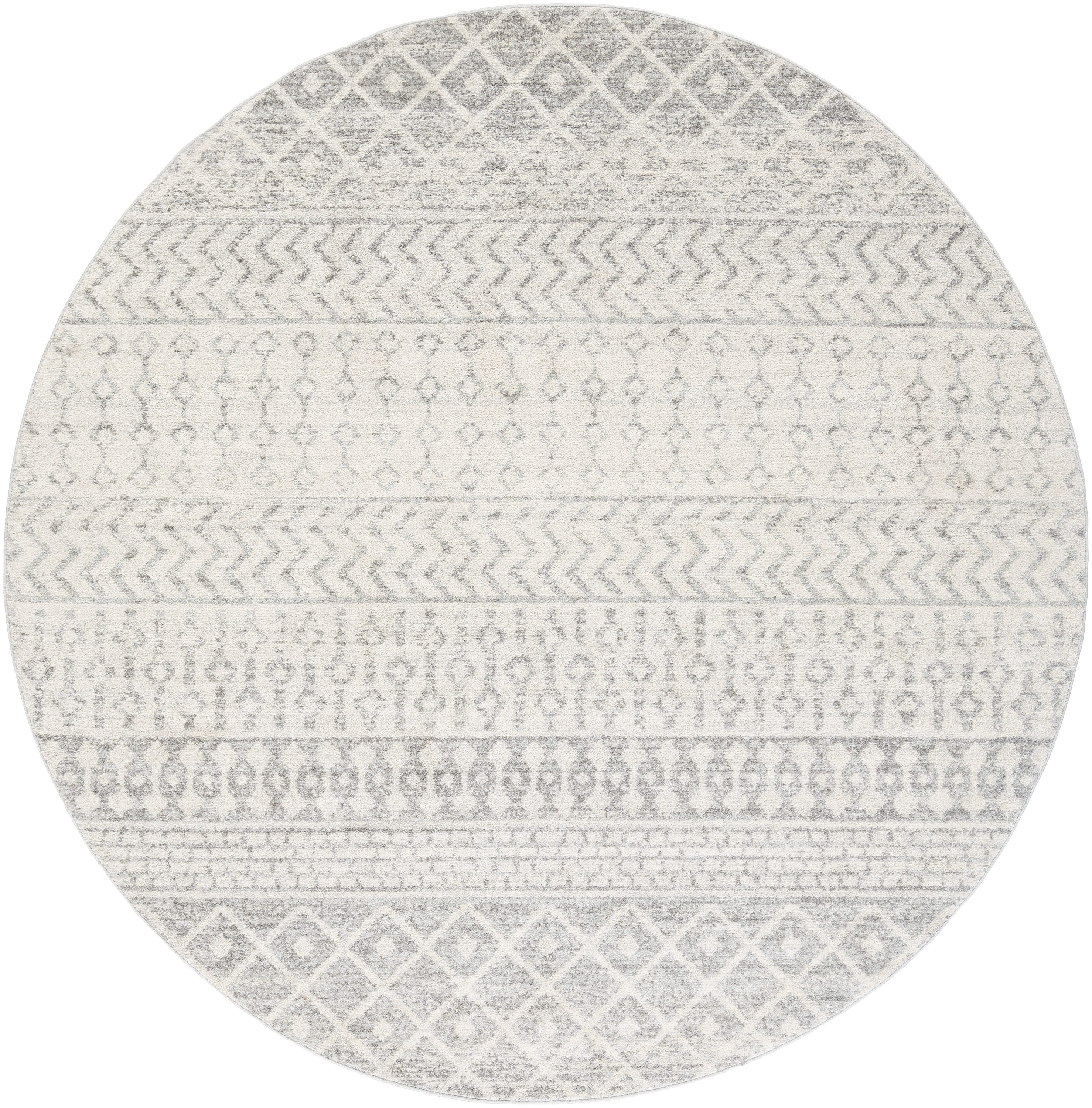 Elegance Gray Round 5'3" Synthetic Easy-Care Rug