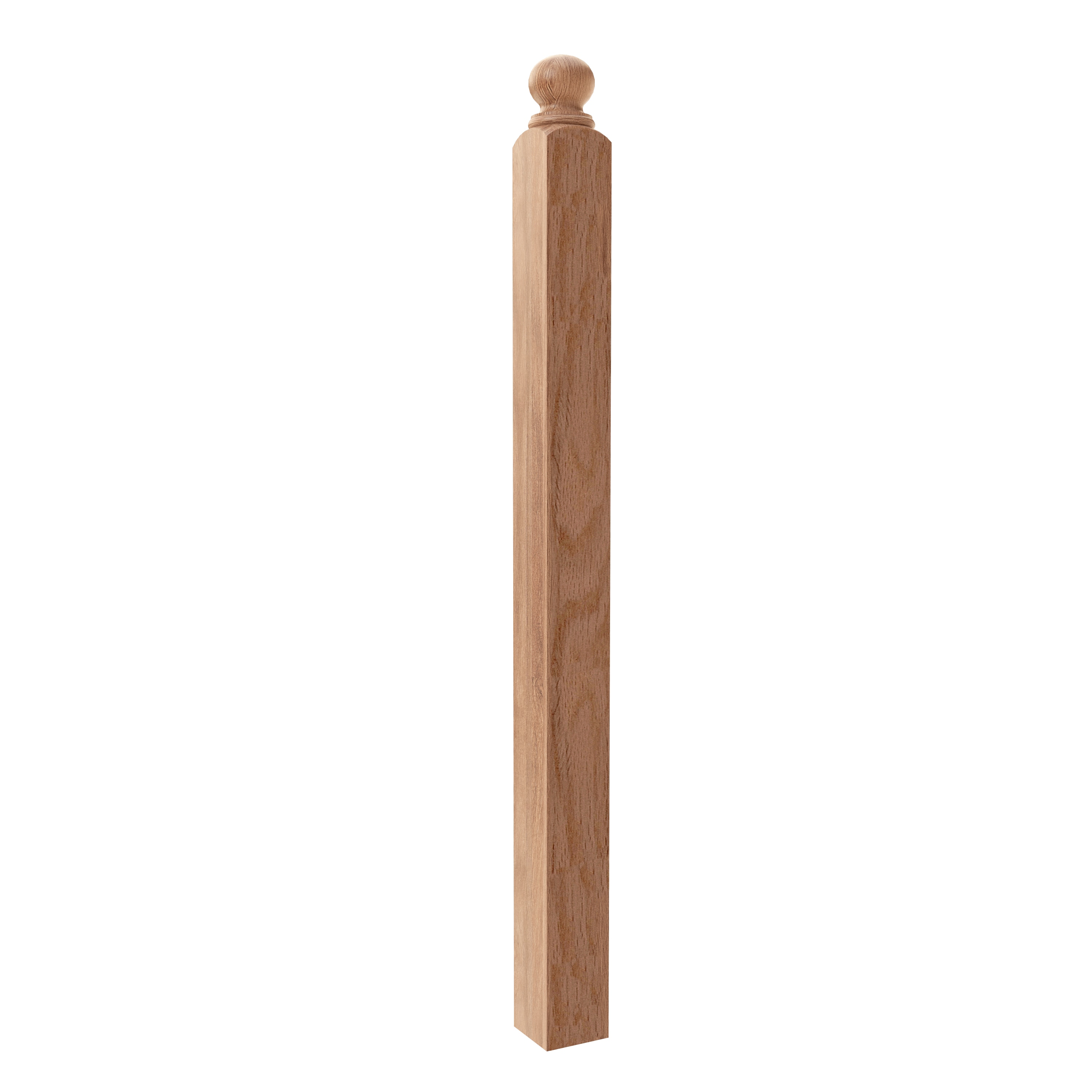Crown Heritage Hampton 3.5-in x 48-in Unfinished Red oak Universal Stair Newel Post #4414004B