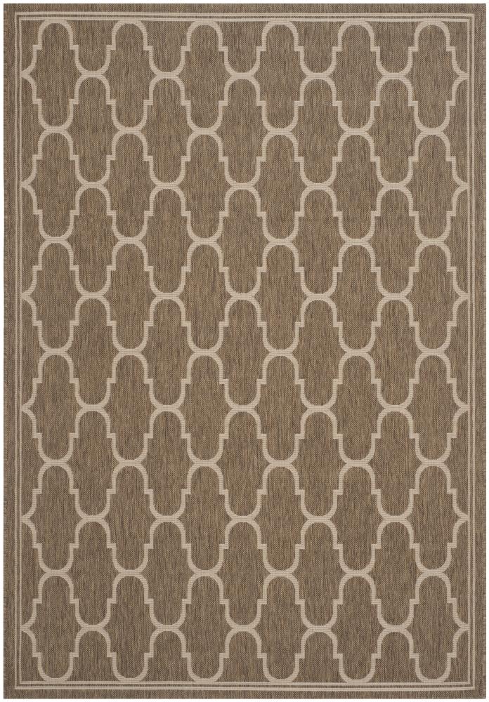 Safavieh CY6016-242-6 Courtyard Luccet 7 x 10 (ft) Loomed Polypropylene Brown/Beige Rectangular Indoor/Outdoor Trellis Coastal Area rug