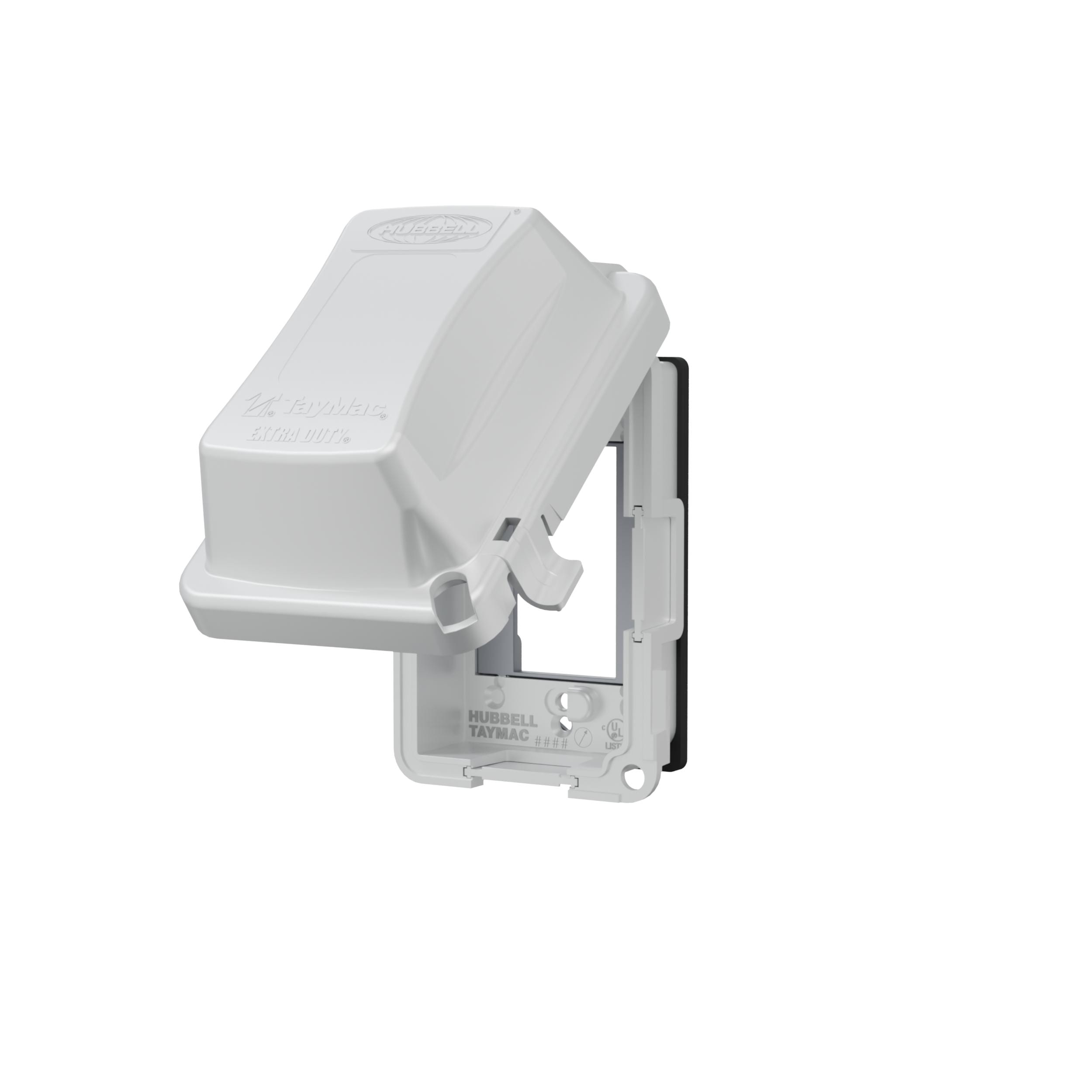 Hubbell 1 -Gang Rectangle White Plastic Weatherproof Electrical Box Cover #MM420W