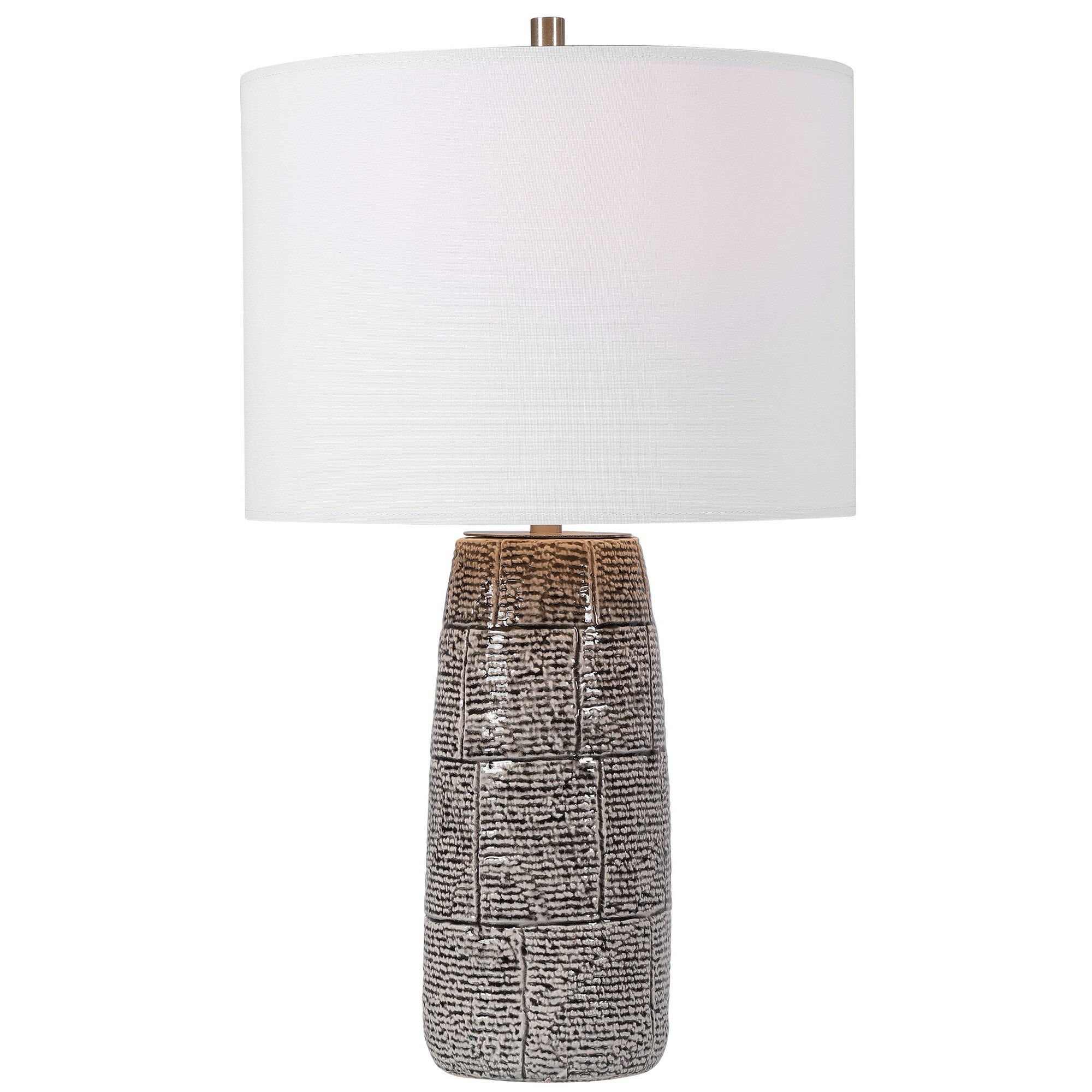 Benzara BM239411 25-in Gray LED 3-way Table Lamp with No Shade