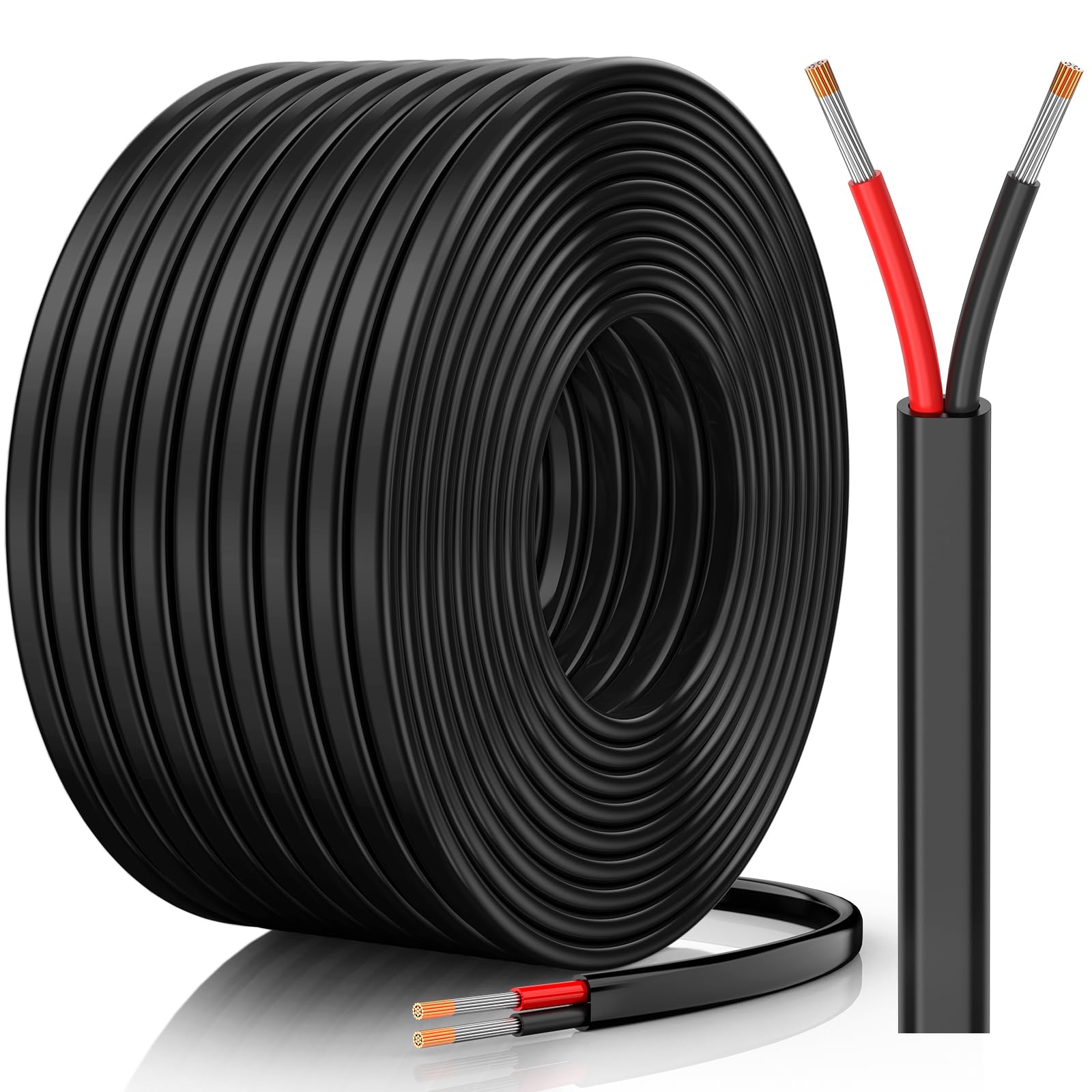Linder Group Inc 16 Gauge Wire 16 AWG 2 Conductor Electrical Wire Flexible Stranded Tinned Copper PVC Insulation Low Voltage Cord for Automotive Marine LED