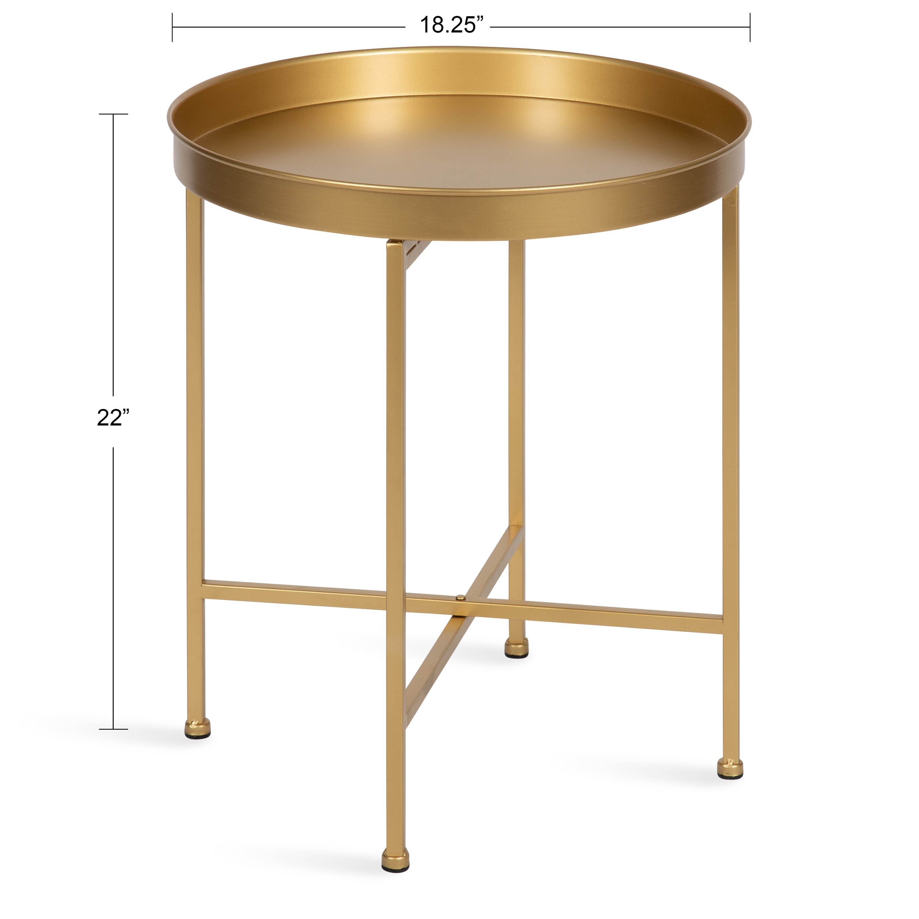 Kate and Laurel Celia Gold Metal Round Modern End Table in the End ...