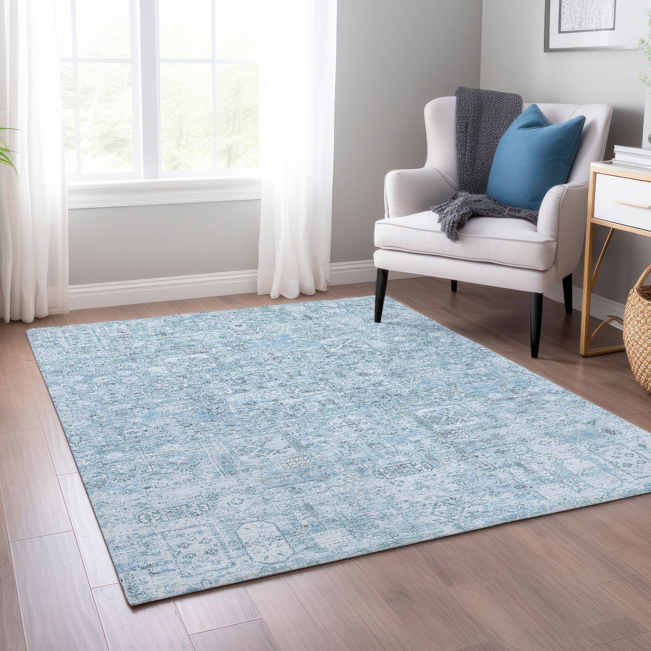 Addison Rugs ACN611SK30X46 Chantille ACN611SK 2 x 3 (ft) Polyester Sky Rectangular Indoor/Outdoor Abstract Machine washable Area rug