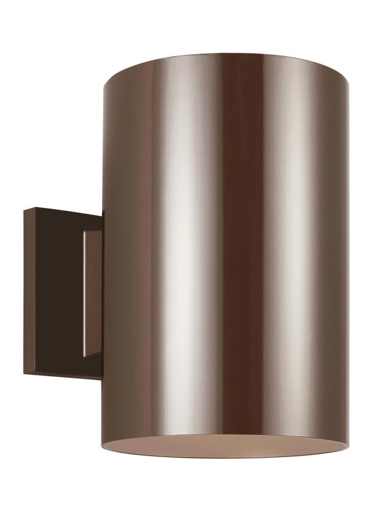 Generation Lighting 8313901-10 Outdoor Cylinders 1 -Light 9.0000-in H Satin Bronze Hardwired Dark Sky Outdoor Wall Light