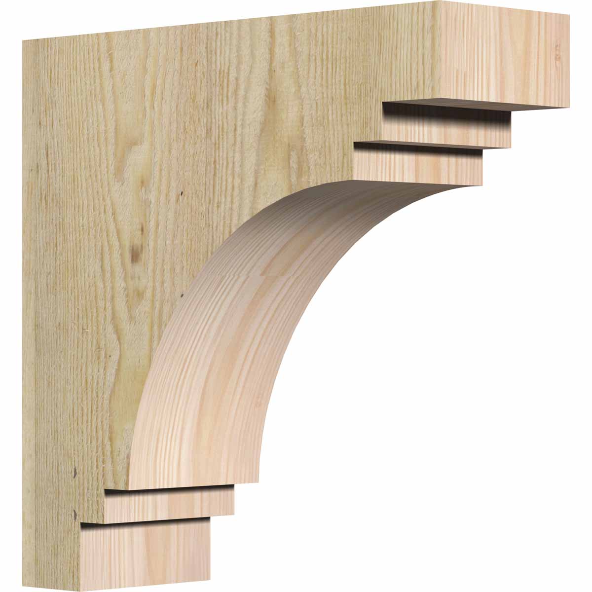 Ekena Millwork COR04X12X12PEC00RDF 4-in x 12-in x 12-in Pescadero Unfinished Douglas fir Wood Paintable/Stainable Corbel