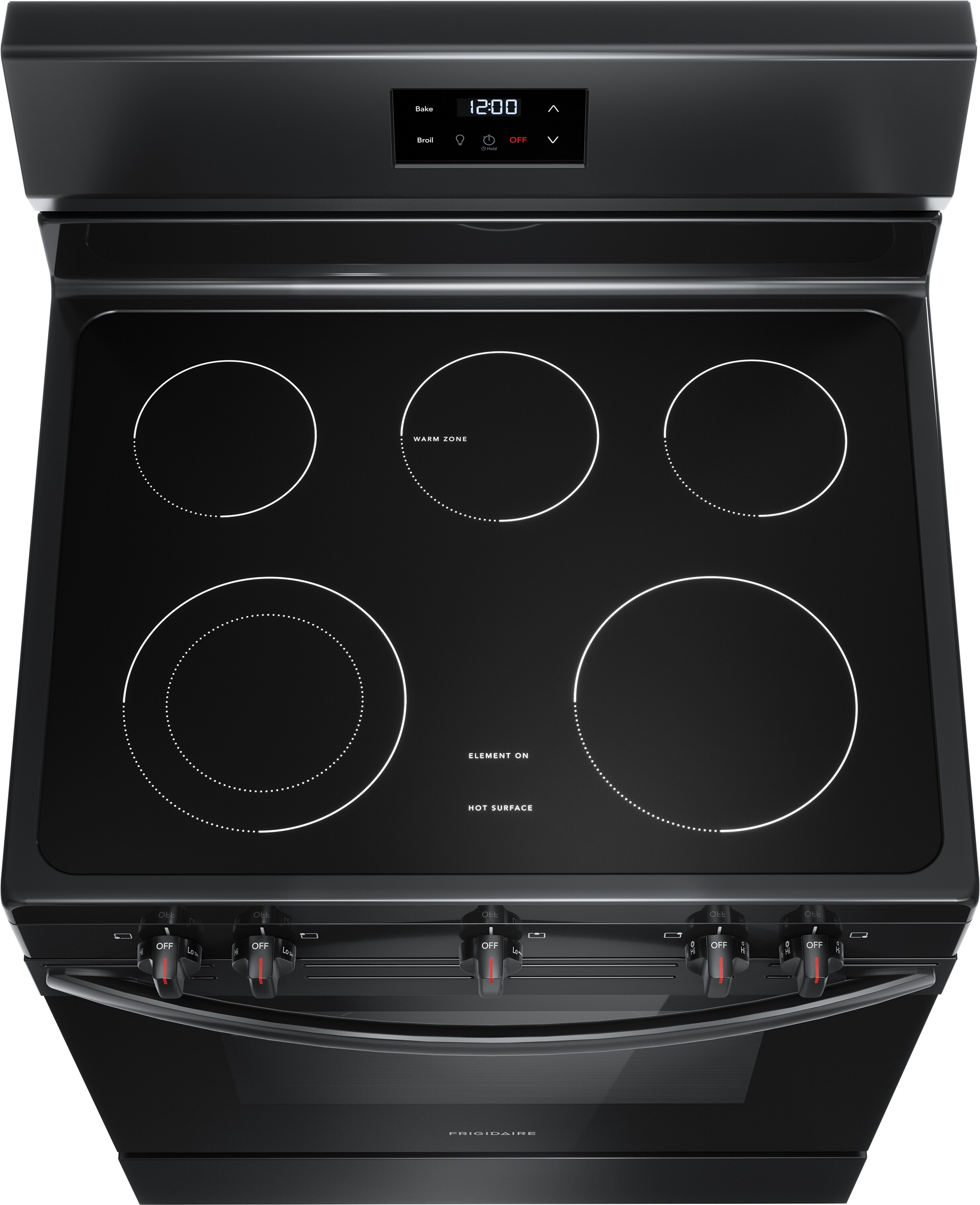 Frigidaire 30-in Glass Top 5 Burners 5.3-cu ft Steam Cleaning Freestanding Electric Range (EasyCare Stainless Steel) | FCRE306LAF