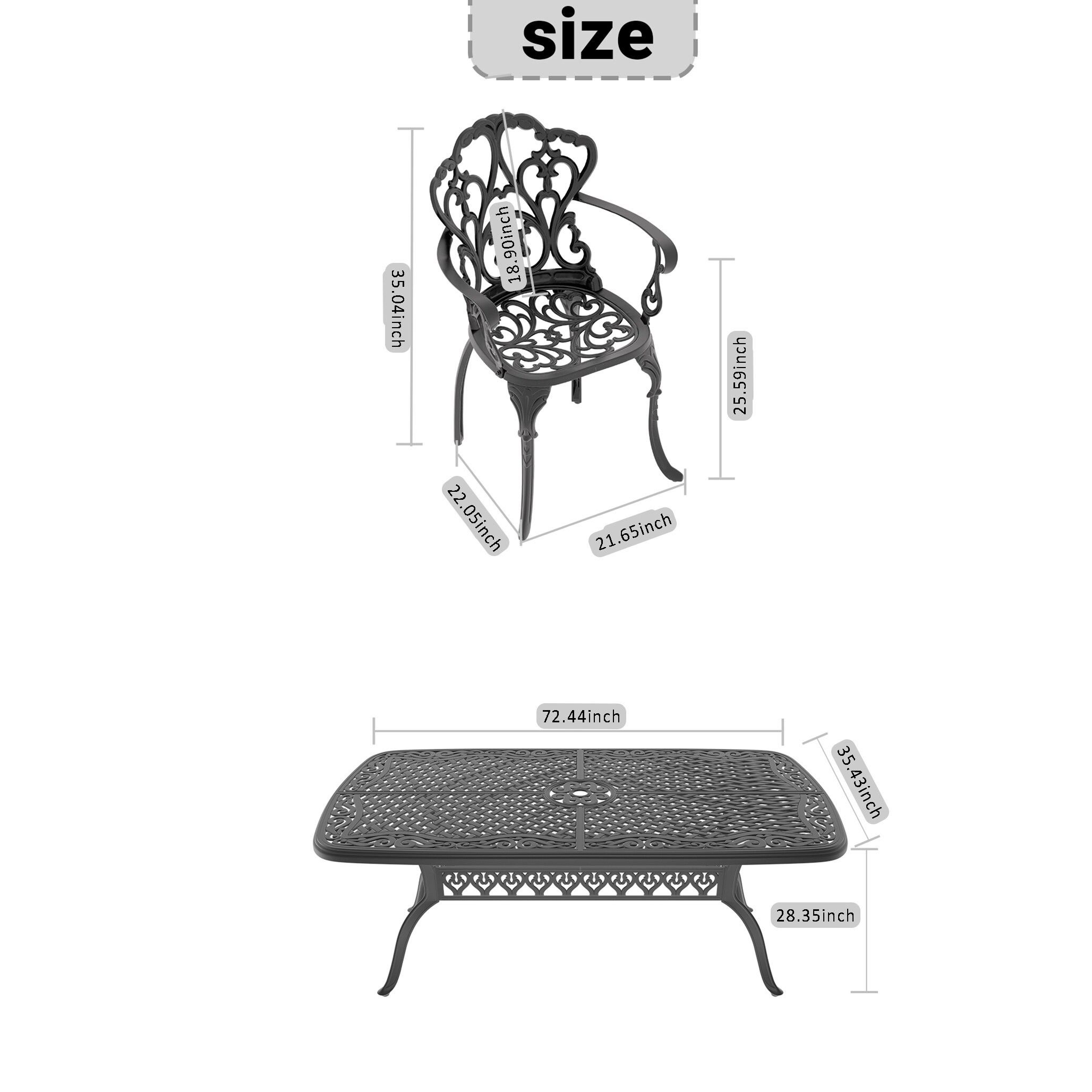 Kahomvis NICE-QP1092-168 Patio-Dining-Sets - View #5