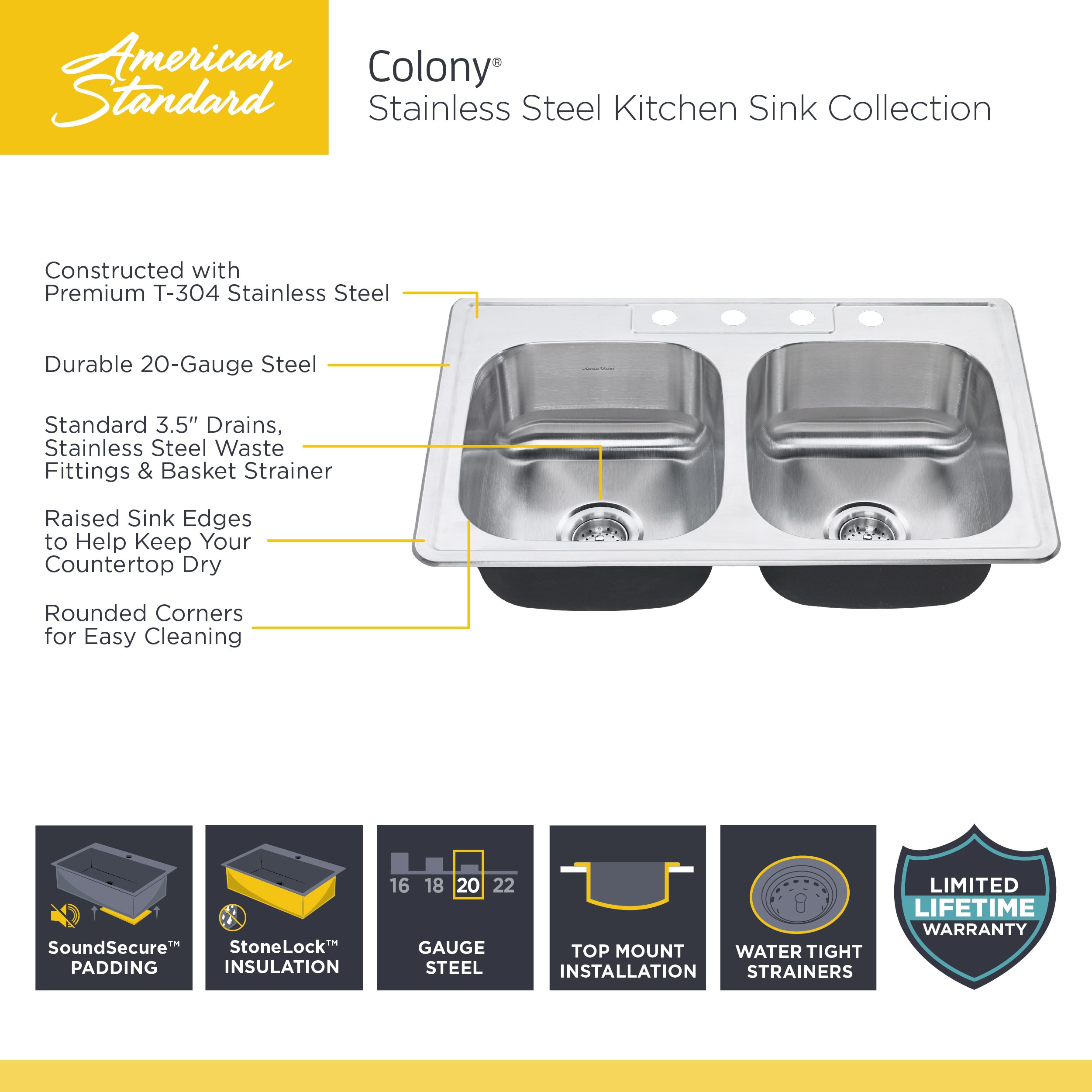 American Standard 22SB.6252284S.075 Kitchen-Sinks - View #5