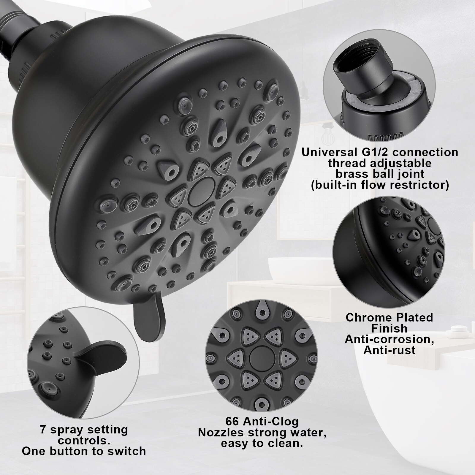 Cobbe LSKSHS0707B Fixed-Showerhead - View #7