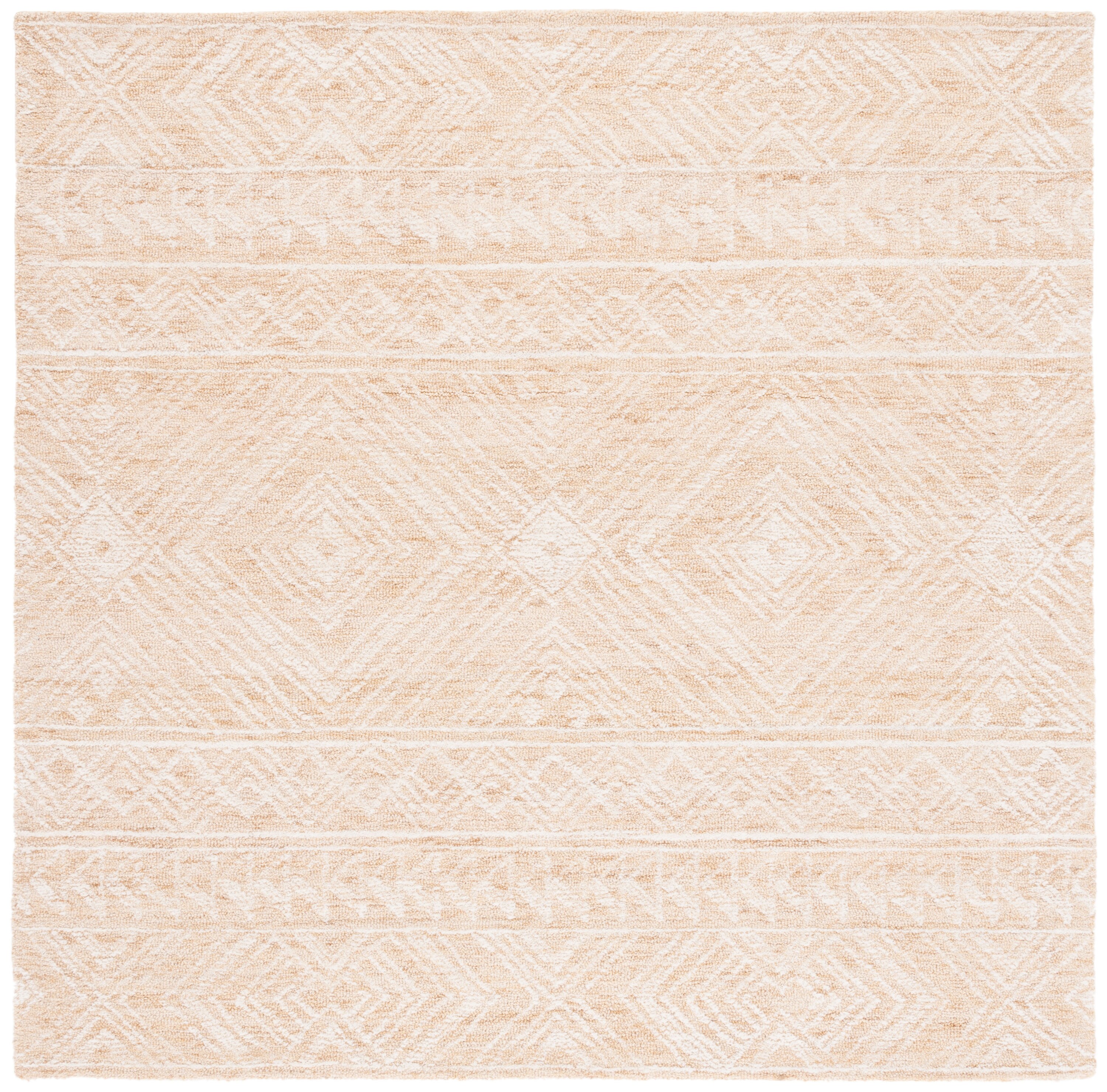 Safavieh MET906D-6SQ Metro Raphy 6 x 6 (ft) Tufted Wool Gold/Ivory Square Indoor Geometric Bohemian/Eclectic Area rug
