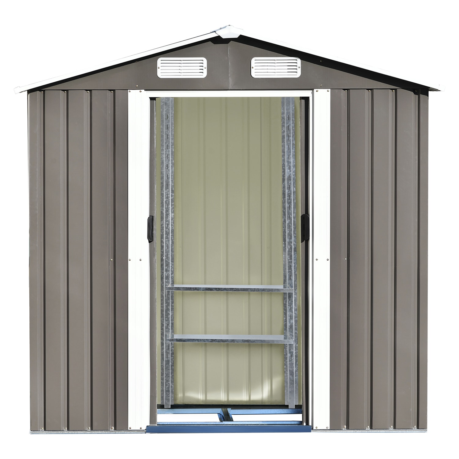 SINOFURN SYA010305WD 4-ft x 6-ft Galvanized Steel Storage Shed